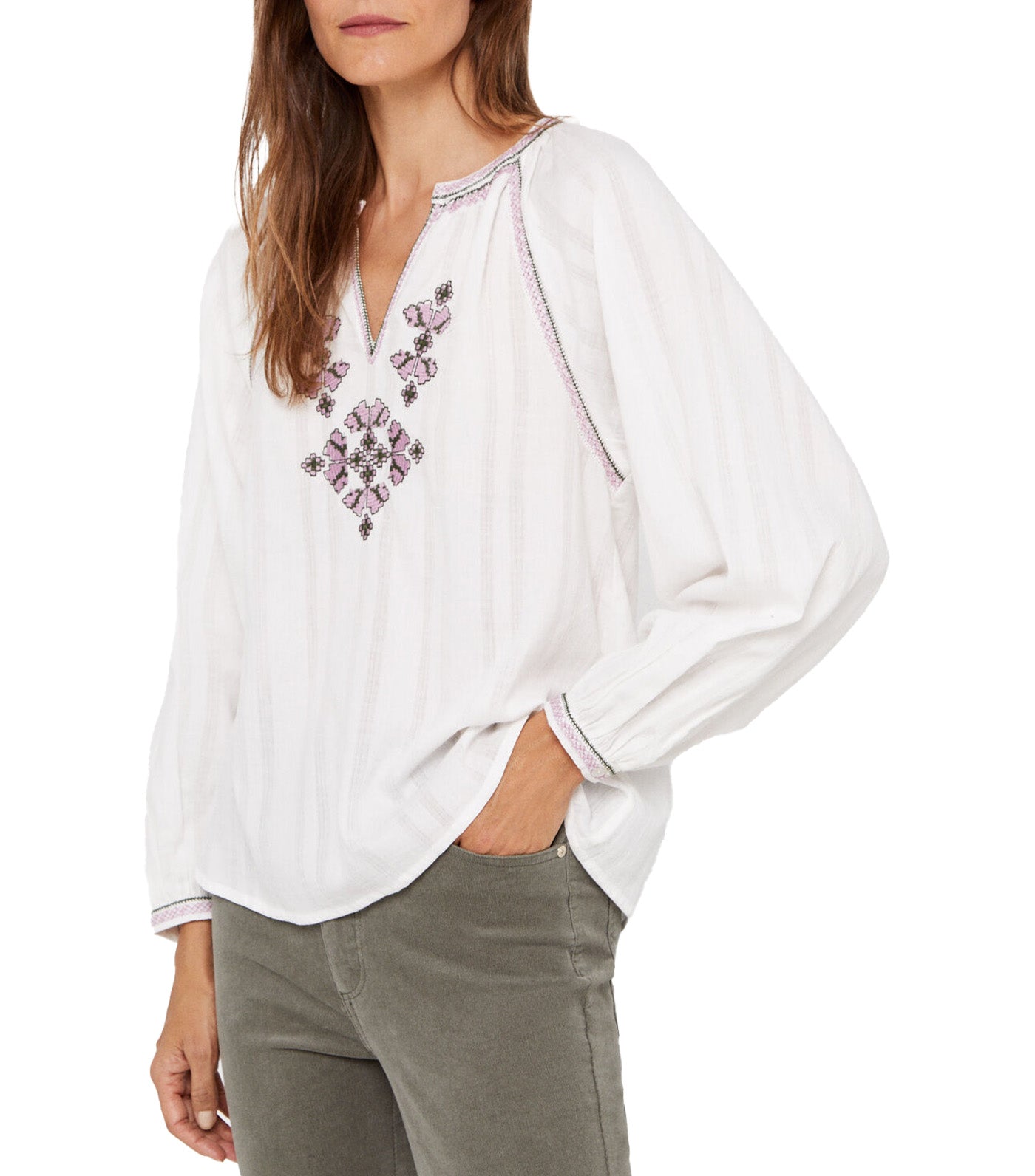 Embroidered Sustainable Blouse White