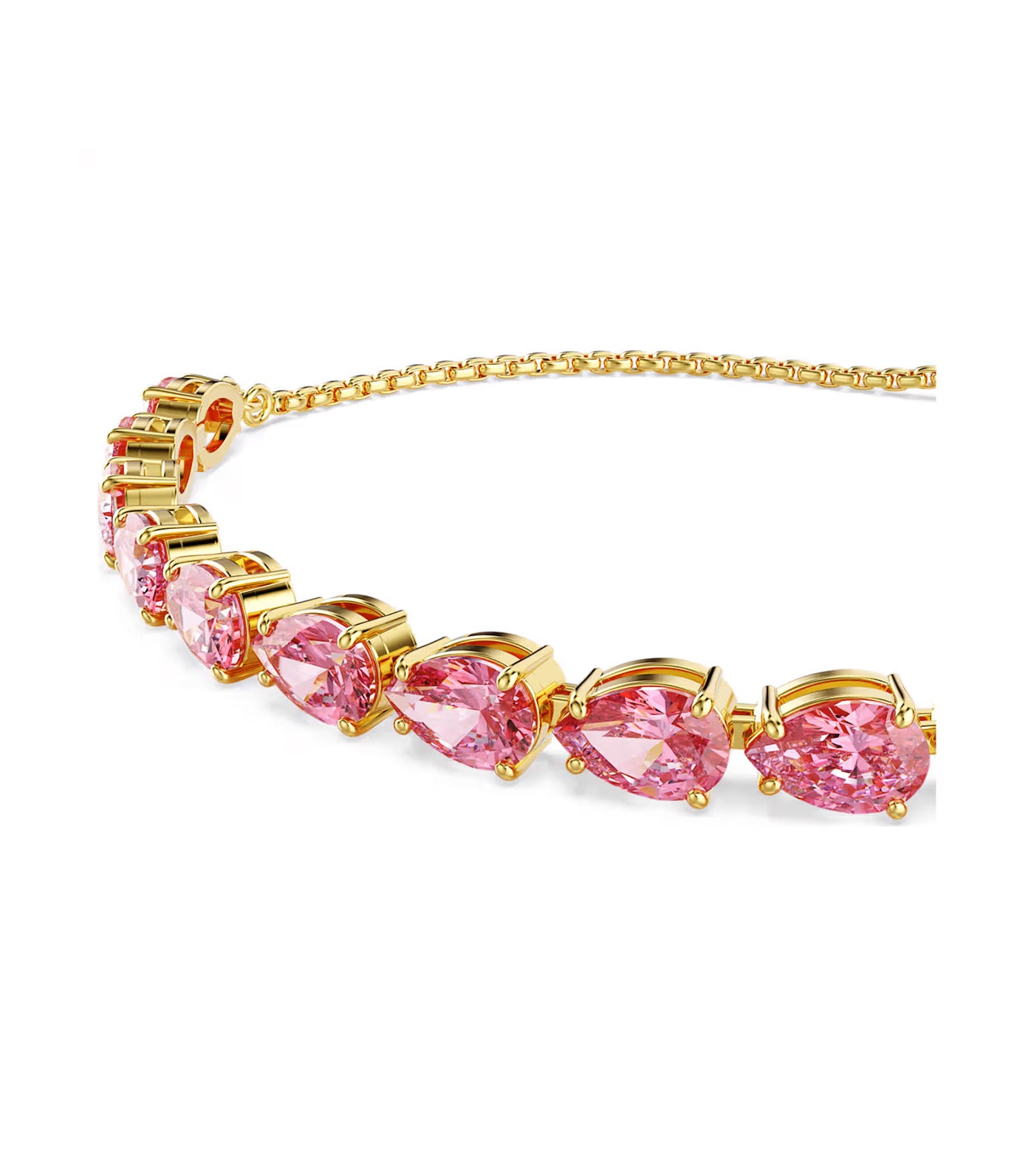 Matrix Bracelet Pear Cut, Gold-Tone Plated, Pink