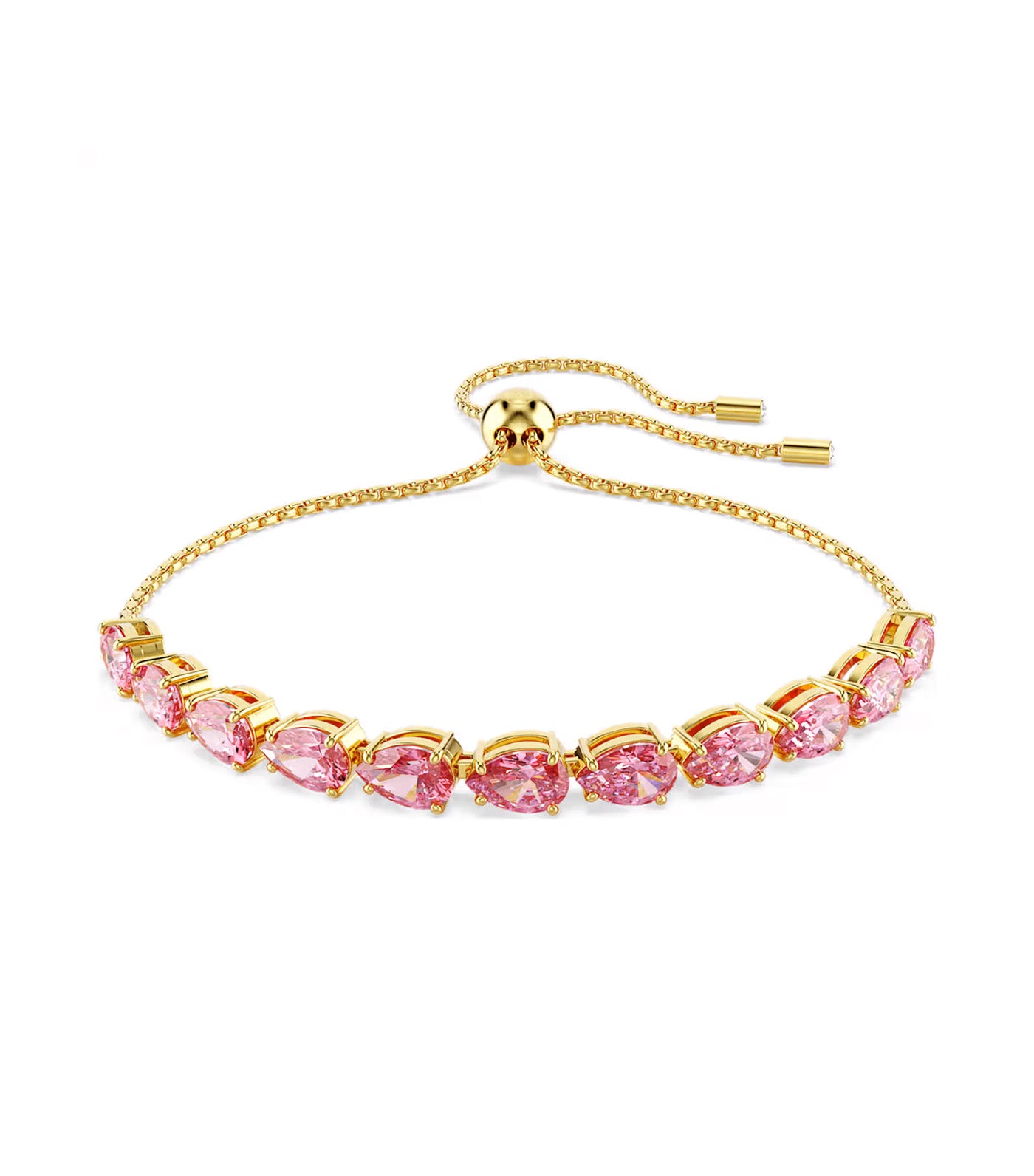 Matrix Bracelet Pear Cut, Gold-Tone Plated, Pink
