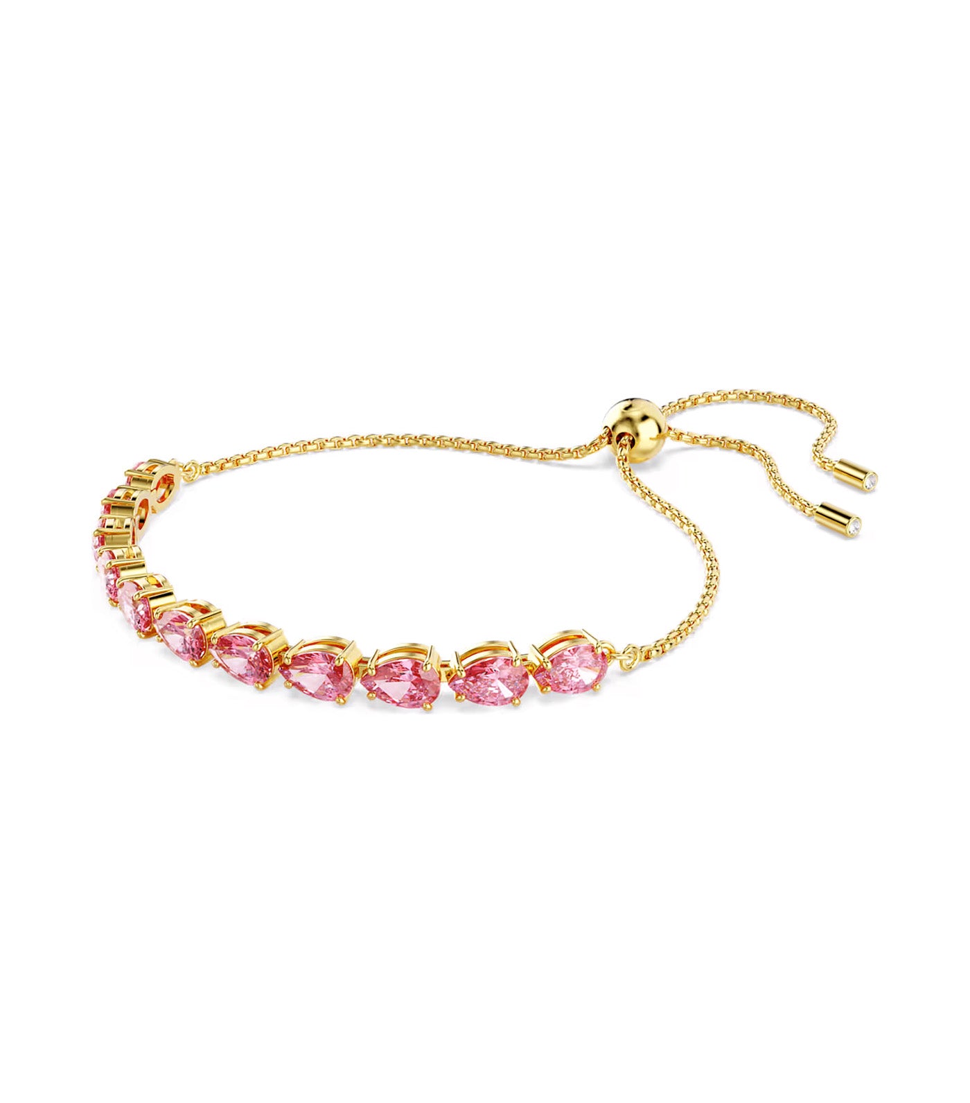 Matrix Bracelet Pear Cut, Gold-Tone Plated, Pink