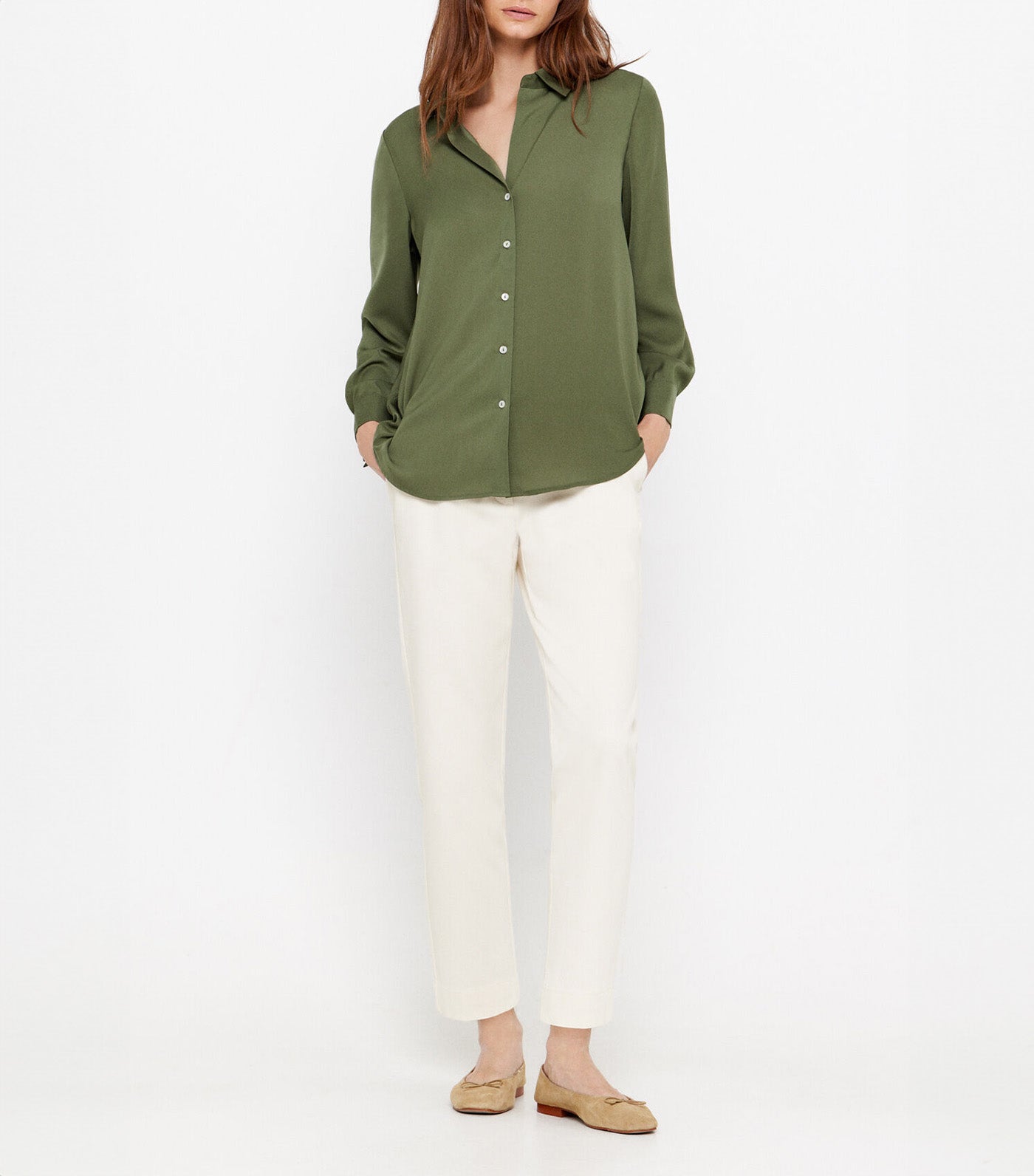 Satin Shirt Khaki
