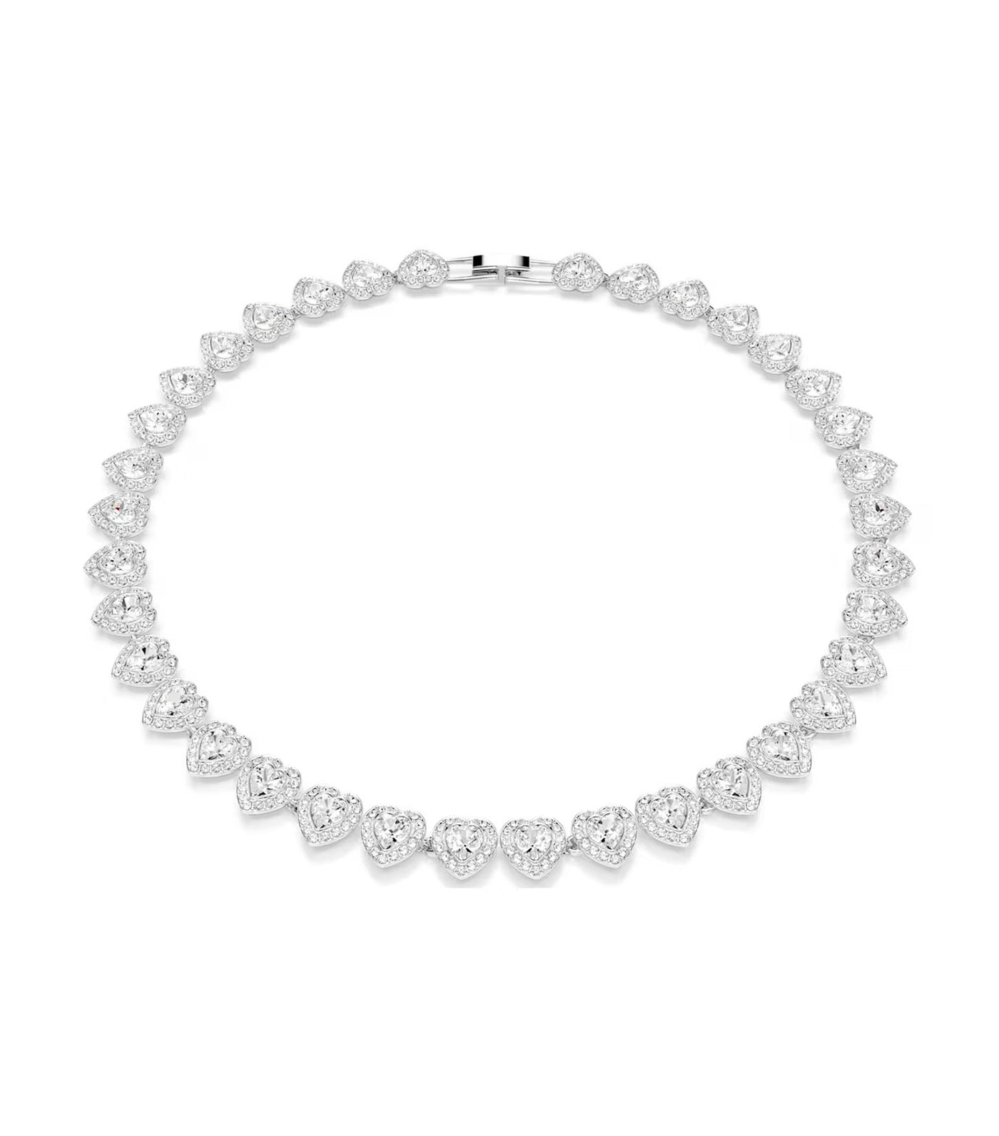 Ariana Grande x Swarovski Tennis Necklace Mixed Cuts, Heart, White, Rhodium Plated