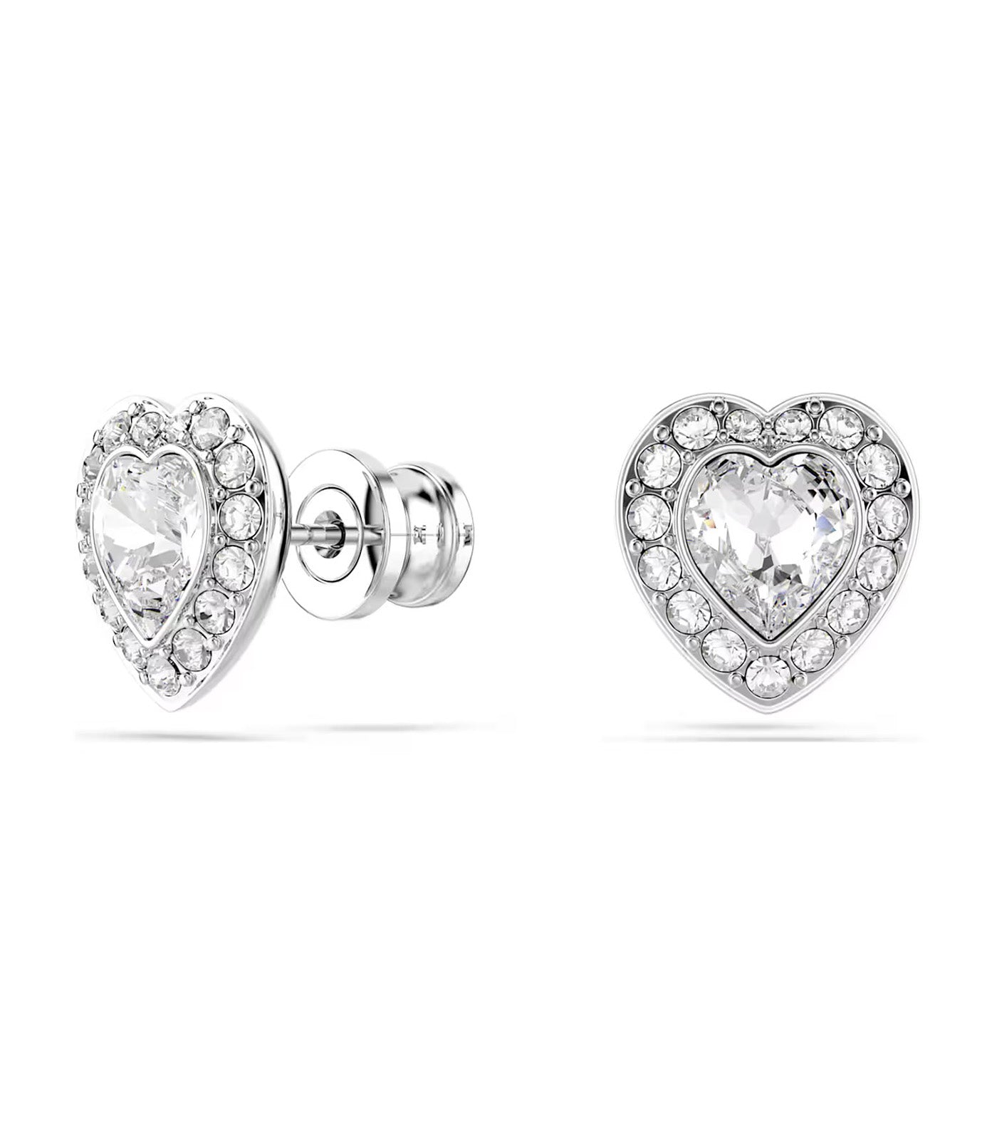 Ariana Grande x Swarovski Stud Earrings Mixed Cuts, Heart, White, Rhodium Plated