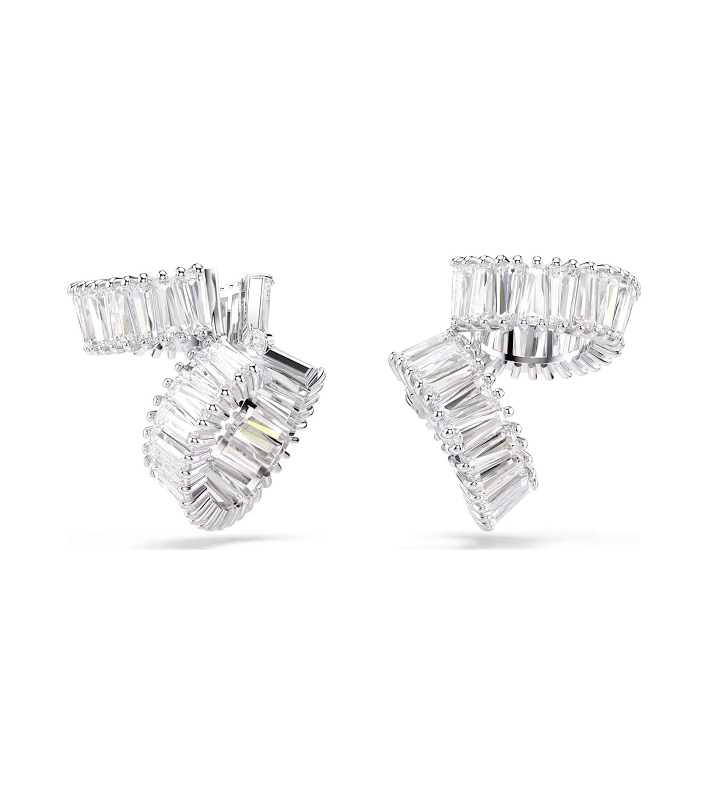 Ariana Grande x Swarovski Ear Cuffs Baguette Cut, White, Rhodium Plated