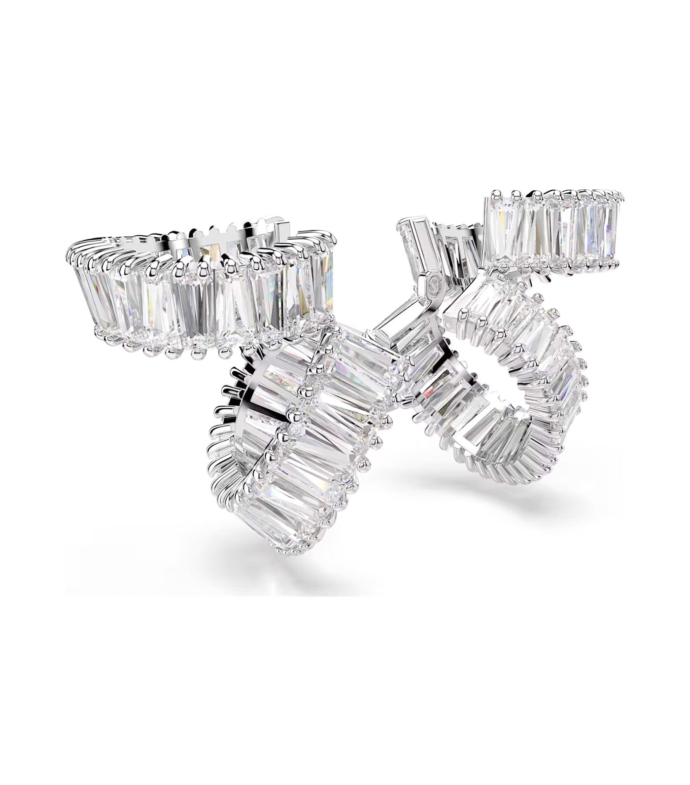 Ariana Grande x Swarovski Ear Cuffs Baguette Cut, White, Rhodium Plated