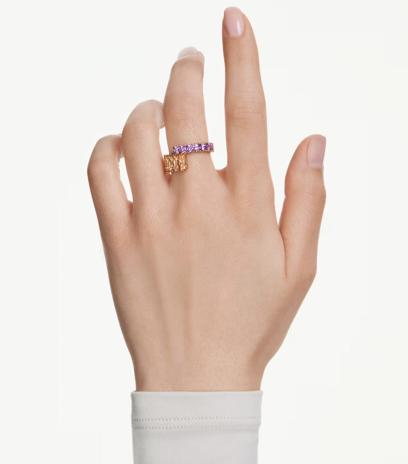 Matrix Ring Mixed Cuts, Multicolored, Gold-Tone Plated