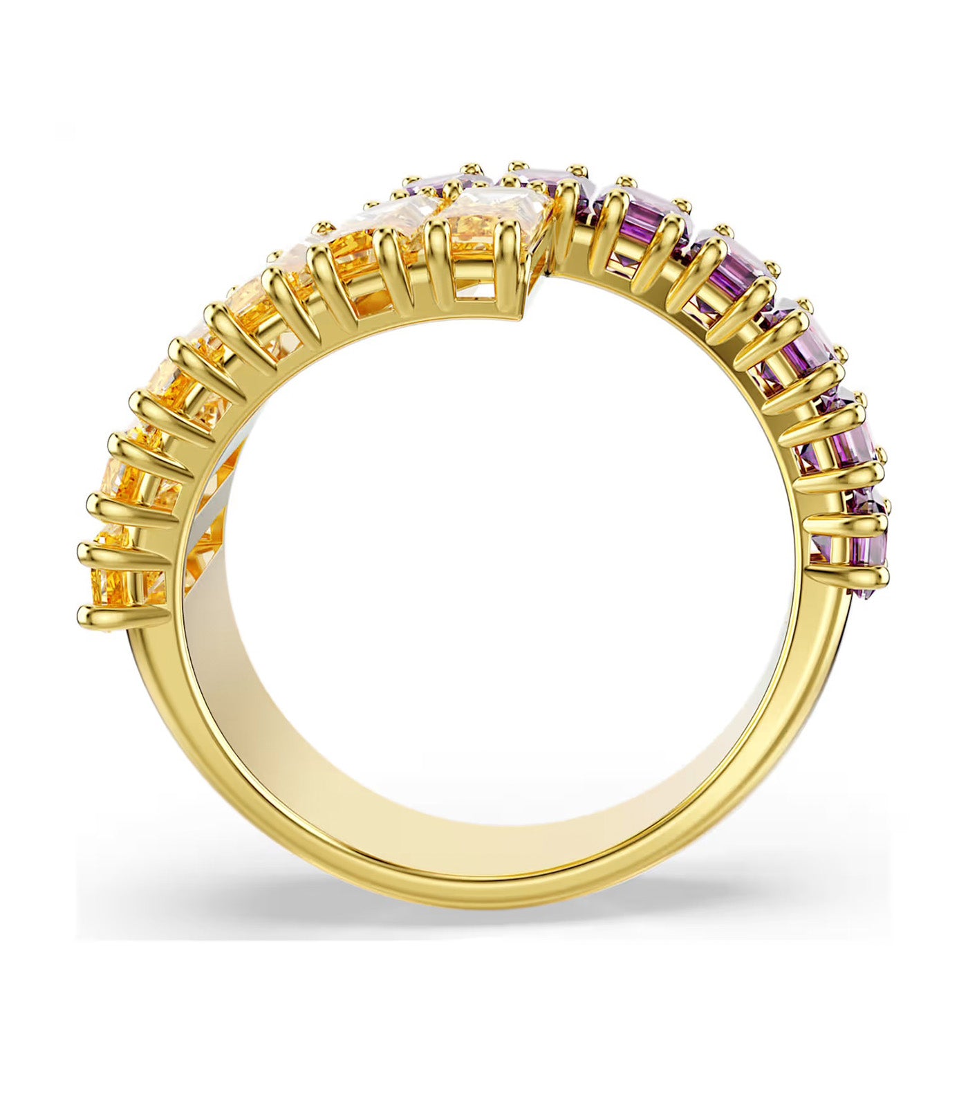 Matrix Ring Mixed Cuts, Multicolored, Gold-Tone Plated