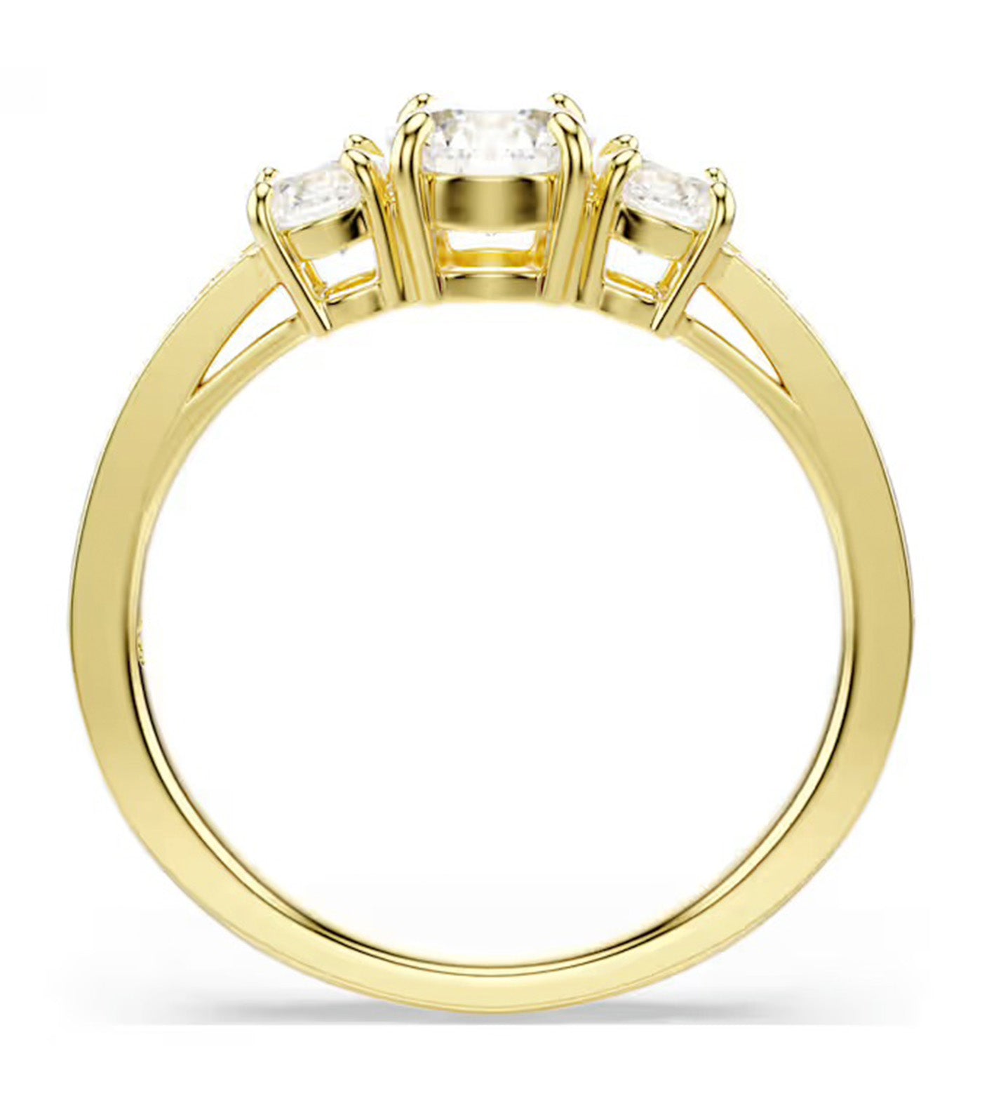 Swarovski Stilla Attract Ring Round Cut, White, Gold-Tone Plated