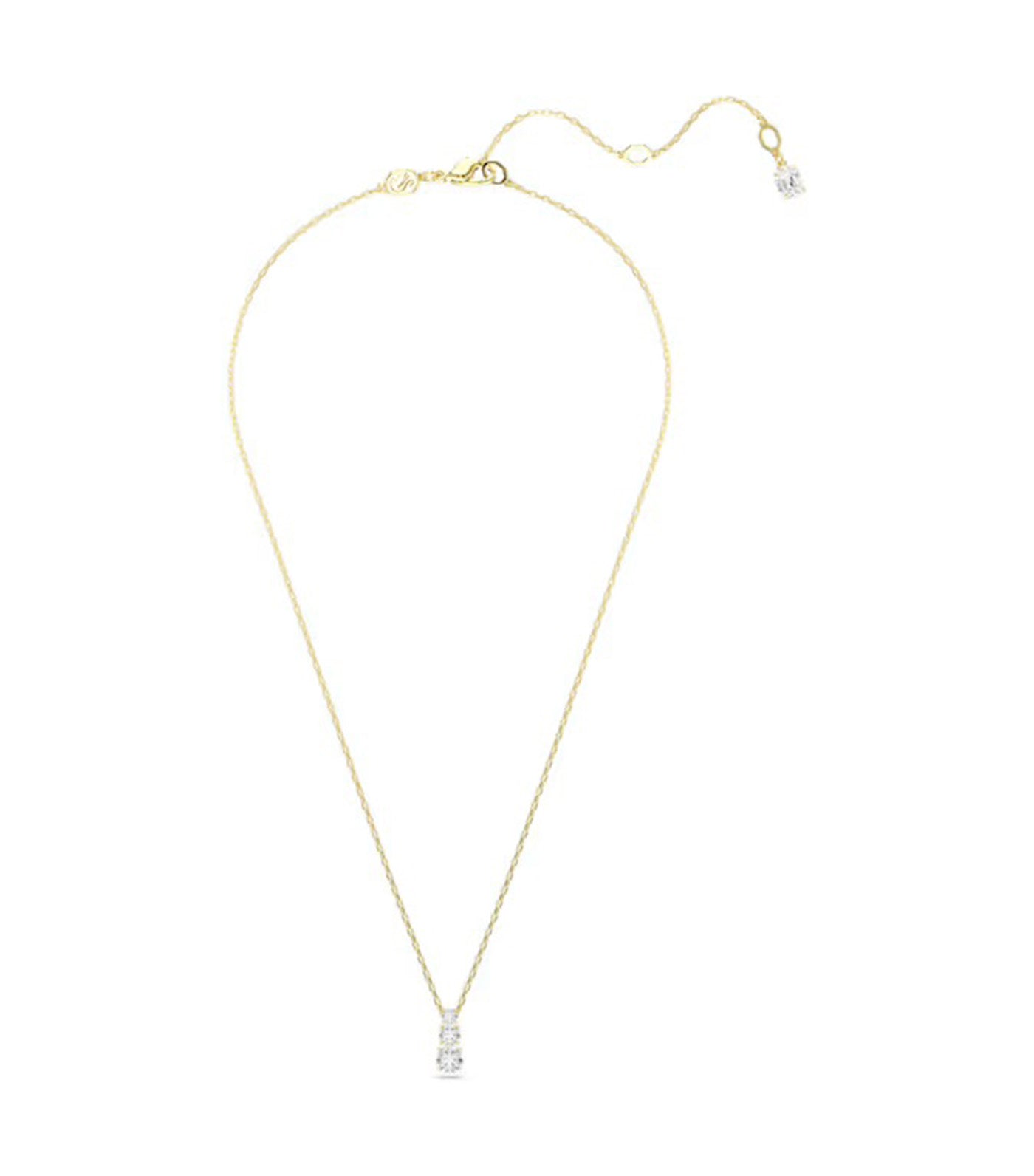 Swarovski Stilla Attract Pendant Round Cut, White, Gold-Tone Plated