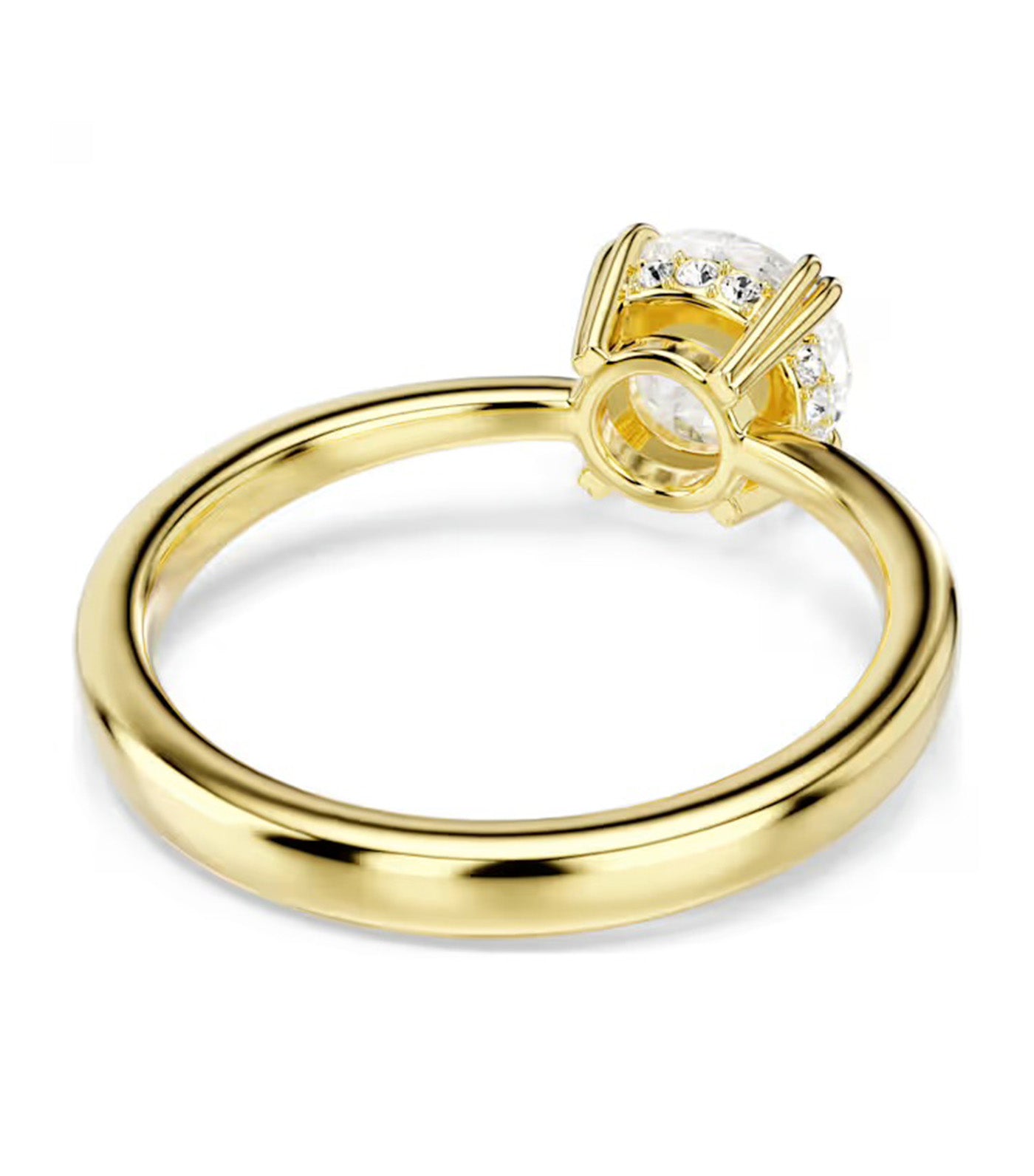 Swarovski Stilla Cocktail Ring Round Cut, White, Gold-Tone Plated