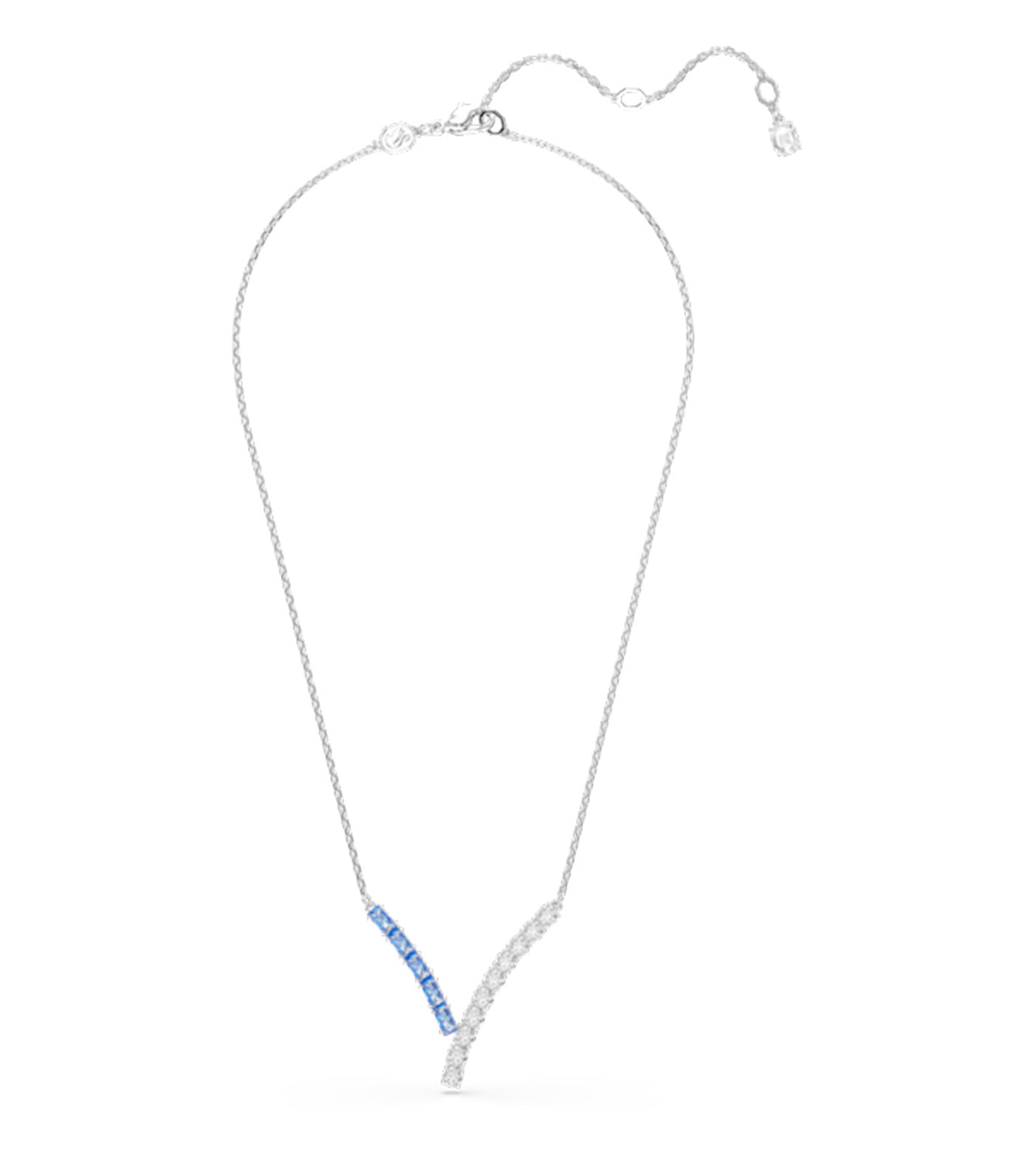 Matrix Pendant Mixed Cuts Rhodium Plated Blue