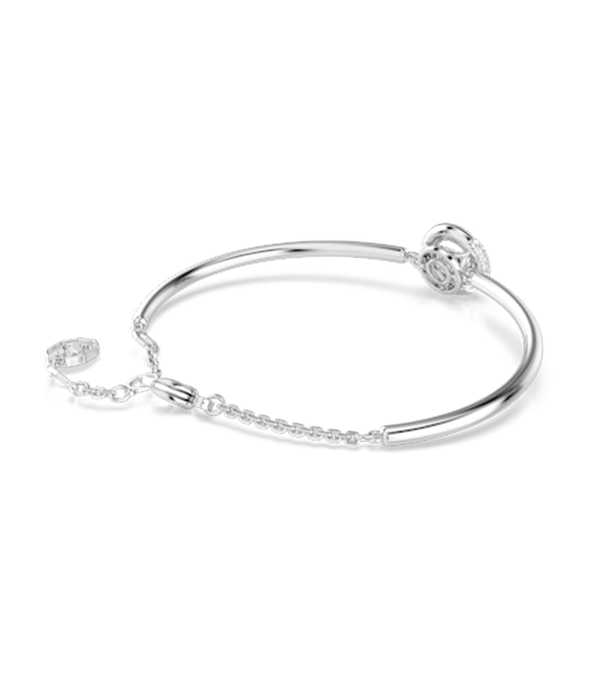 Dextera Bangle Round Cut Rhodium Plated White
