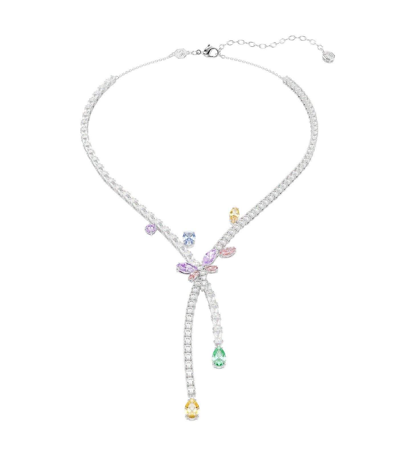 Ariana Grande x Swarovski Necklace Mixed Cuts, Dragonfly, Rhodium-Plated, Multicolor