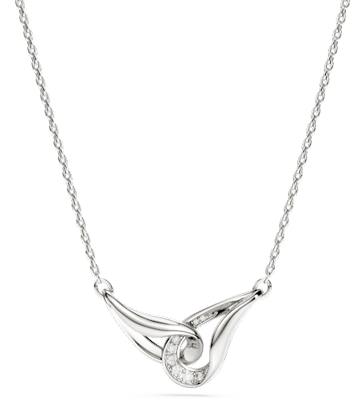 Swarovski Classica Pendant Round Cut Interlocking Sterling Silver White