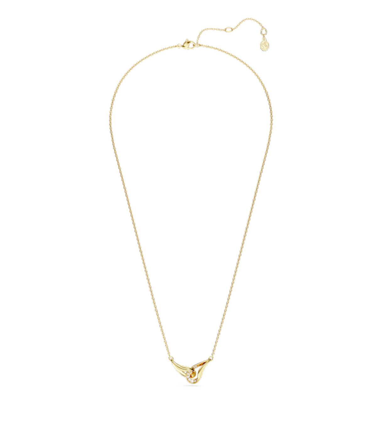 Swarovski Classica Pendant Round Cut Interlocking Sterling Silver 18K Gold Finish White