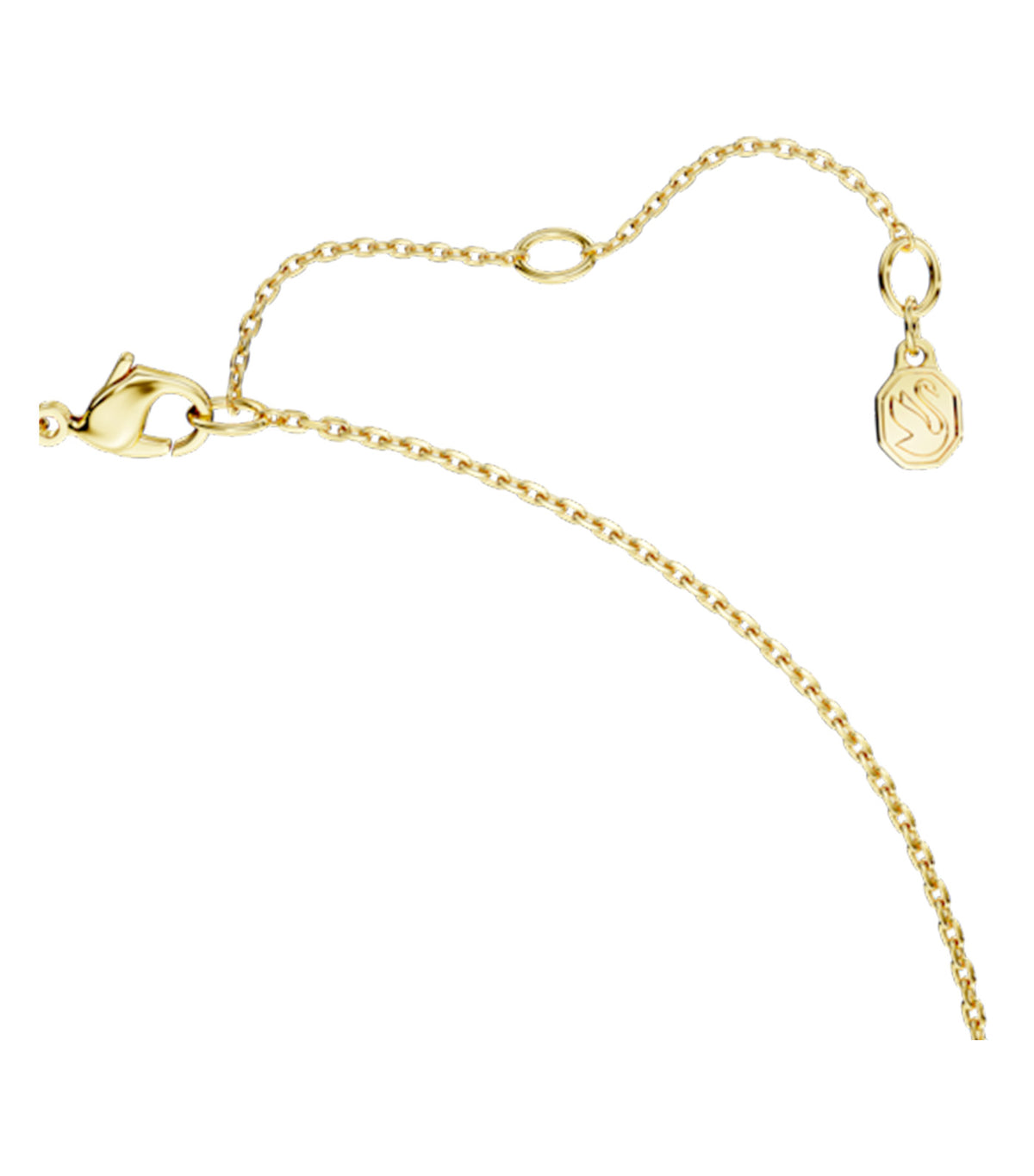 Swarovski Classica Pendant Round Cut Interlocking Sterling Silver 18K Gold Finish White