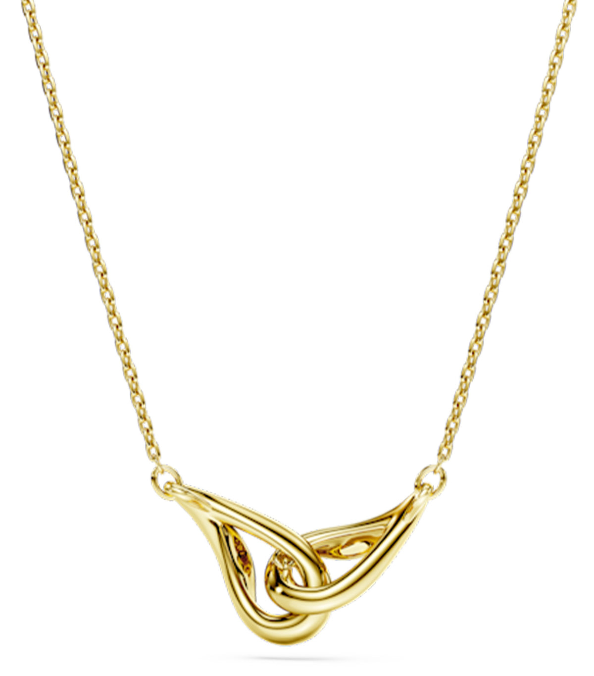 Swarovski Classica Pendant Round Cut Interlocking Sterling Silver 18K Gold Finish White