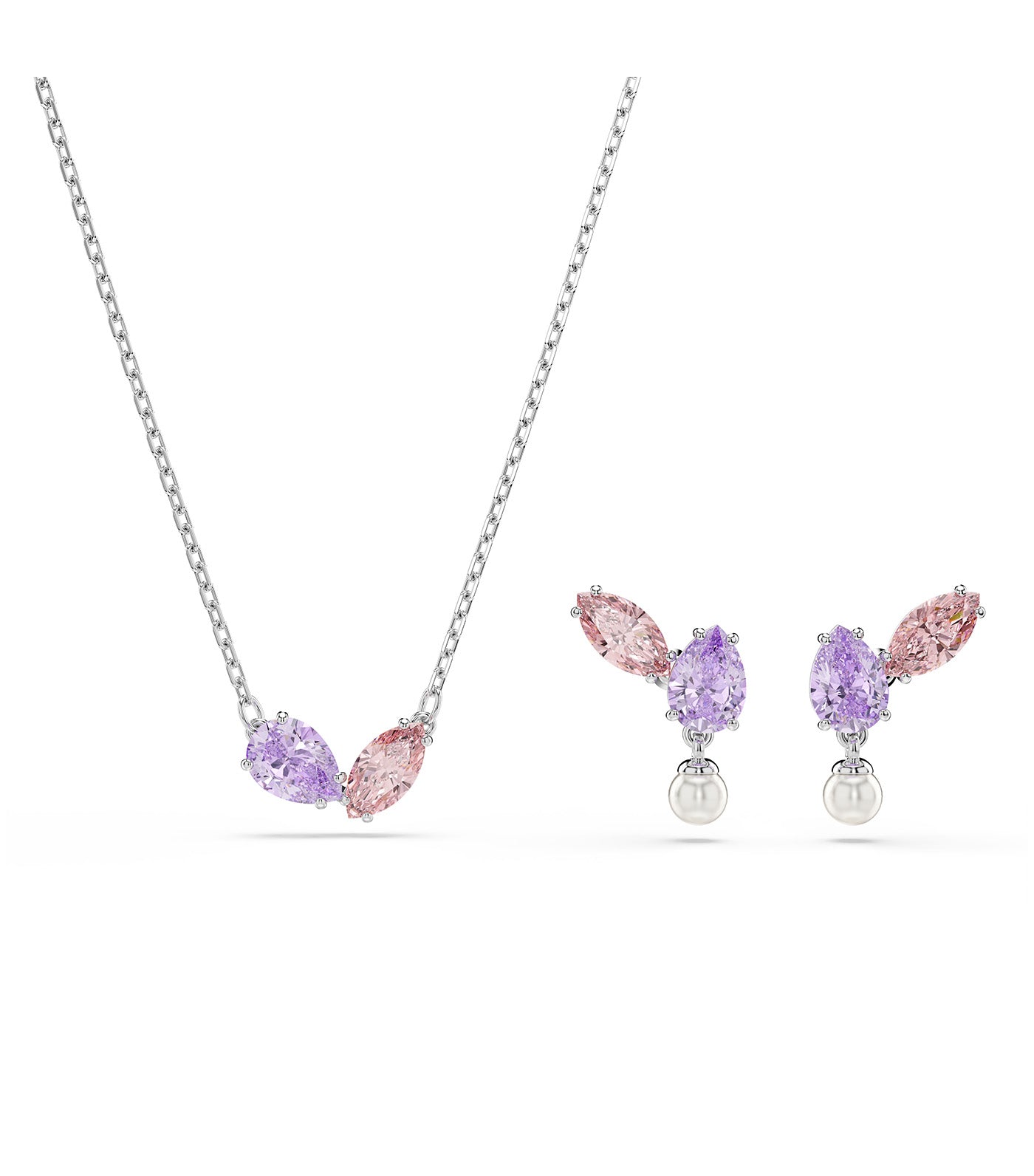 Ariana Grande x Swarovski Set Mixed Cuts, Rhodium Plated, Multicolor