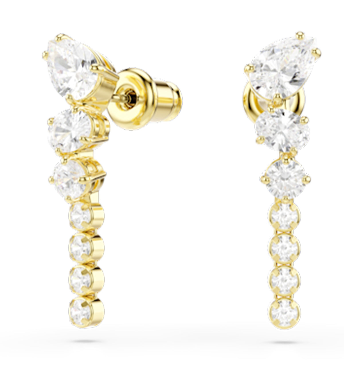 Mesmera Drop Earrings Mixed Cuts 18K Gold Finish White