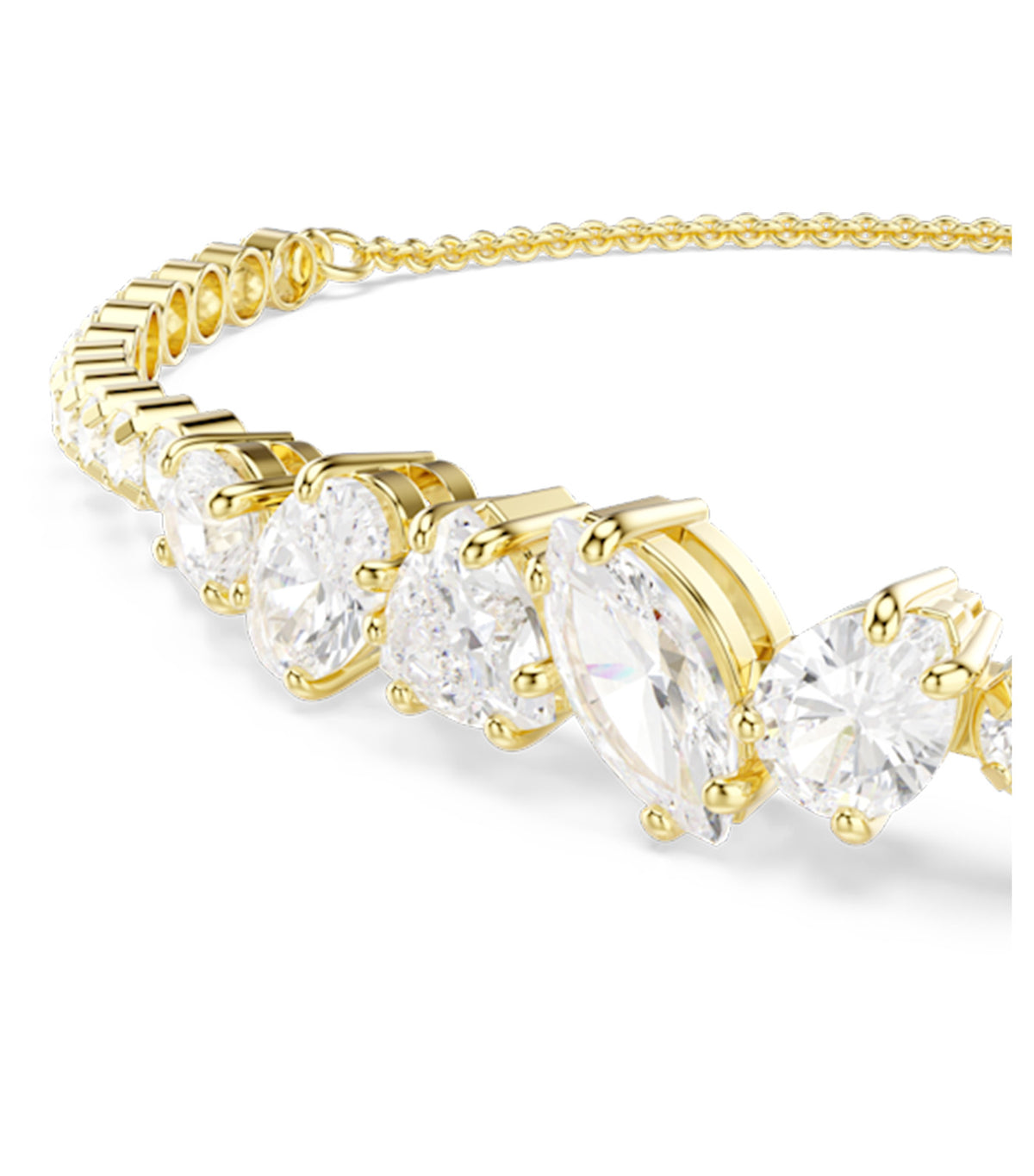 Mesmera Bracelet Mixed Cuts 18K Gold Finish White
