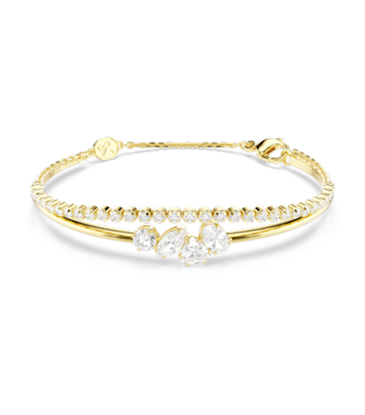 Mesmera Bracelet Mixed Cuts 18K Gold Finish White