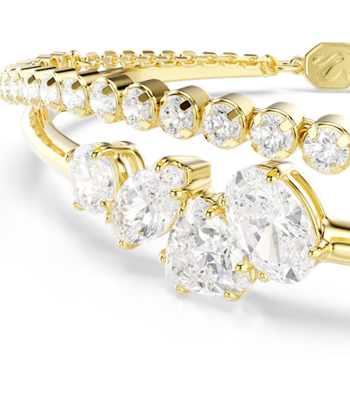 Mesmera Bracelet Mixed Cuts 18K Gold Finish White