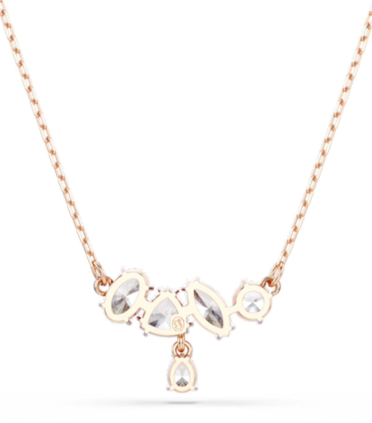 Mesmera Necklace Mixed Cuts 18K Rose Gold Finish White