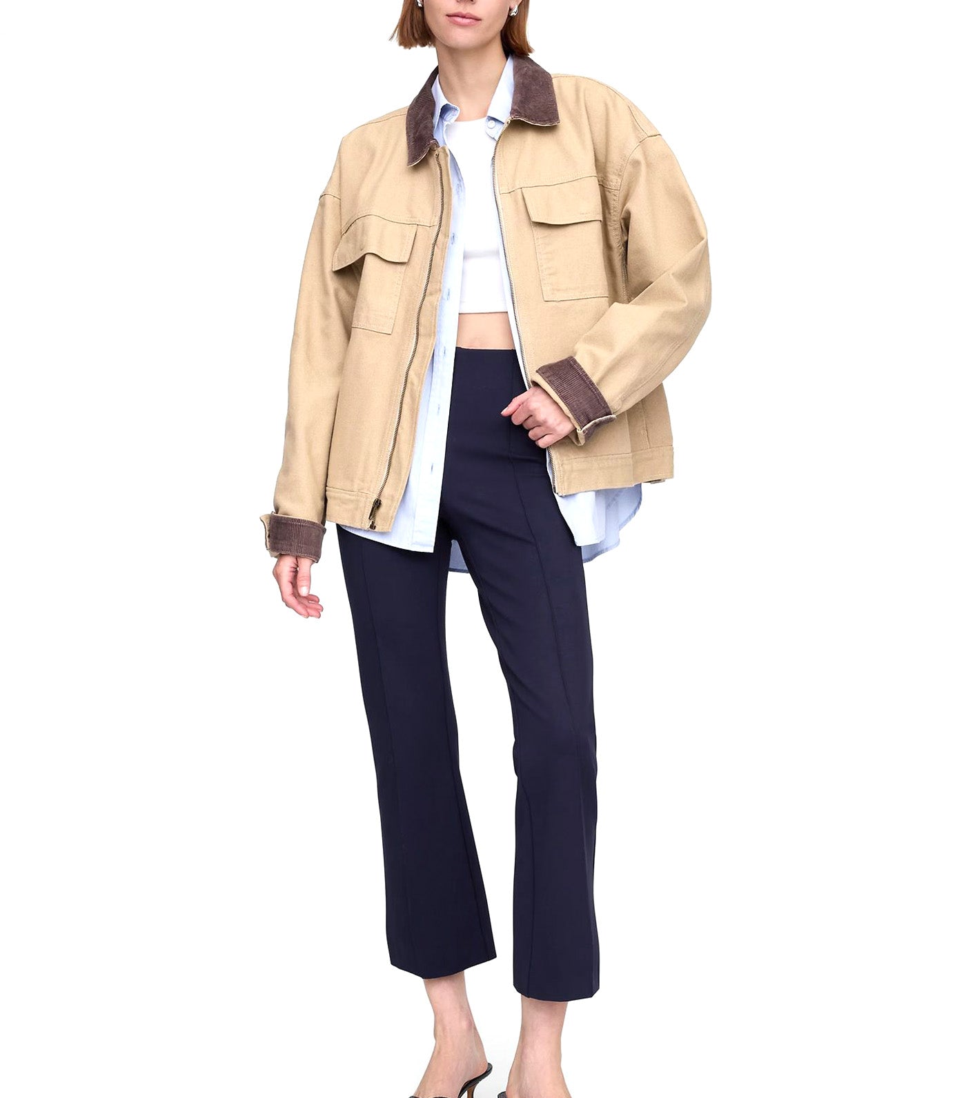 High Rise Ponte Crop Kick Pants New Classic Navy 2