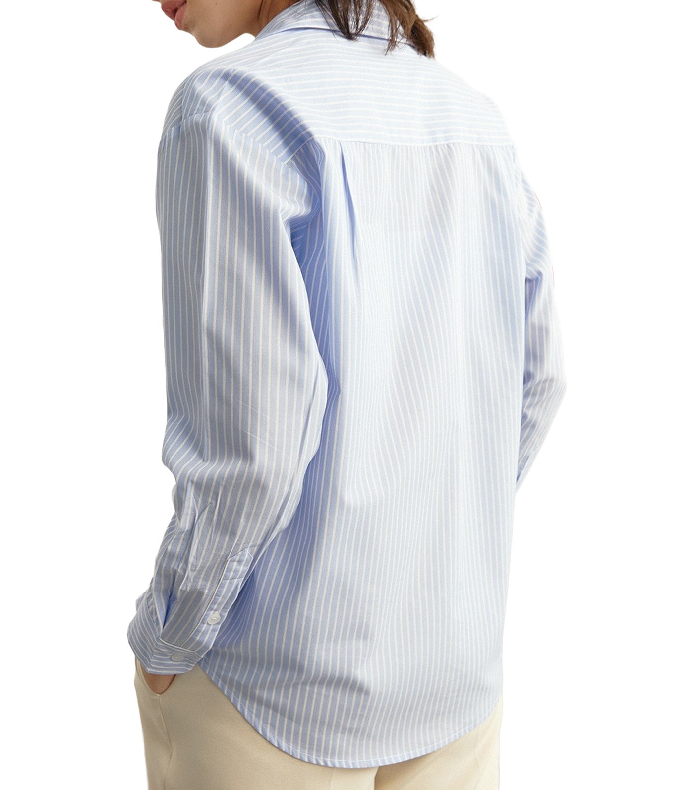 Collared Stripes Shirt Light Blue