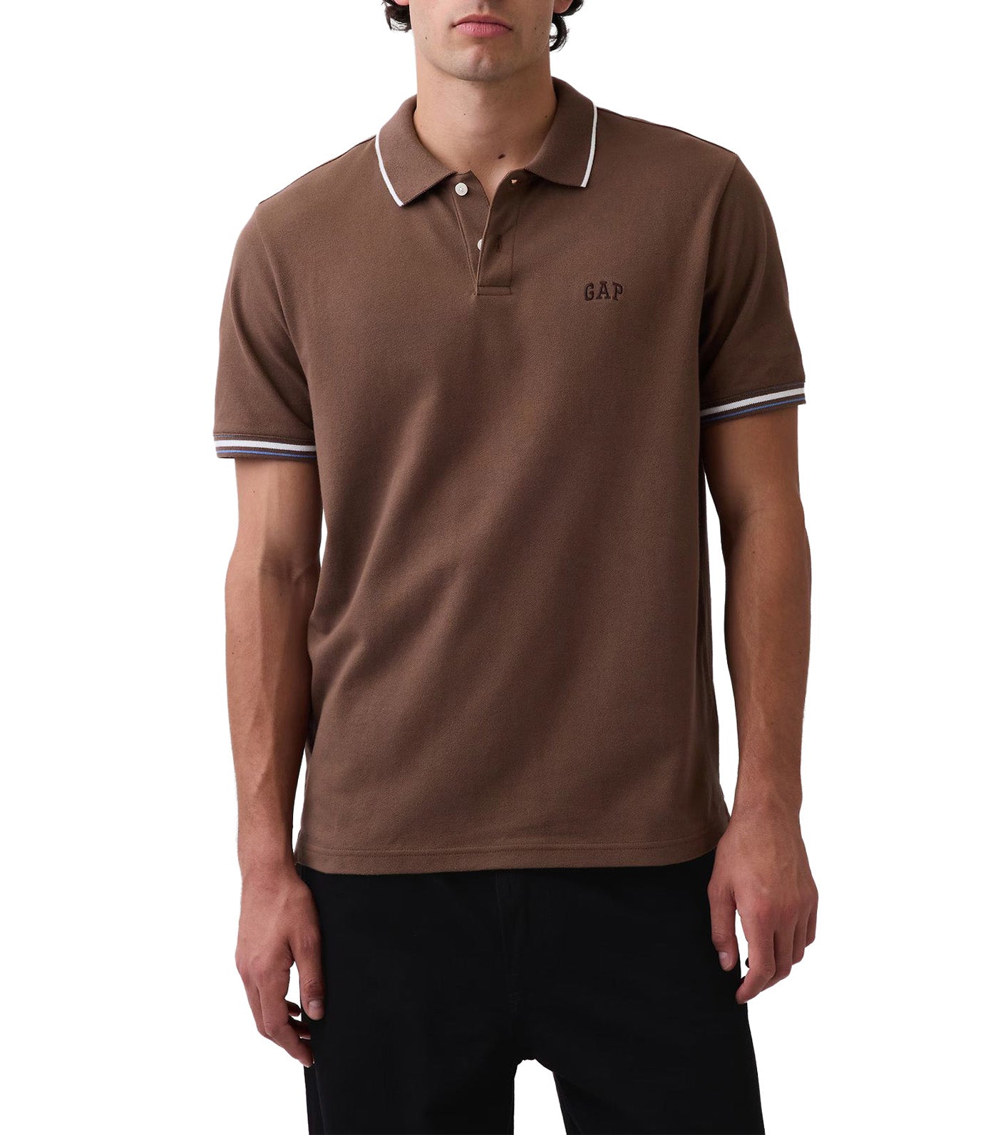 Logo Pique Polo Shirt Brown