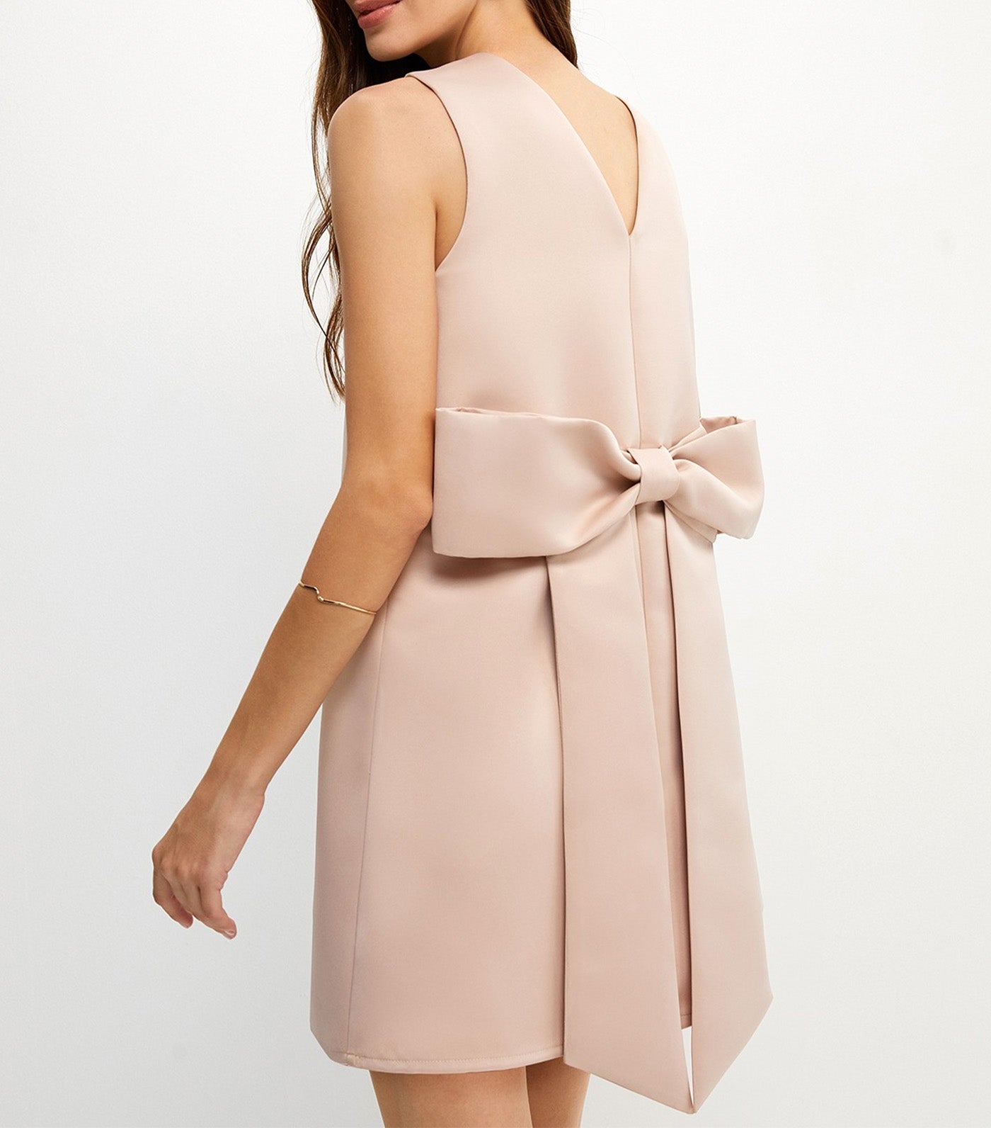 Bow Back Sleeveless Mini Dress Light Pink