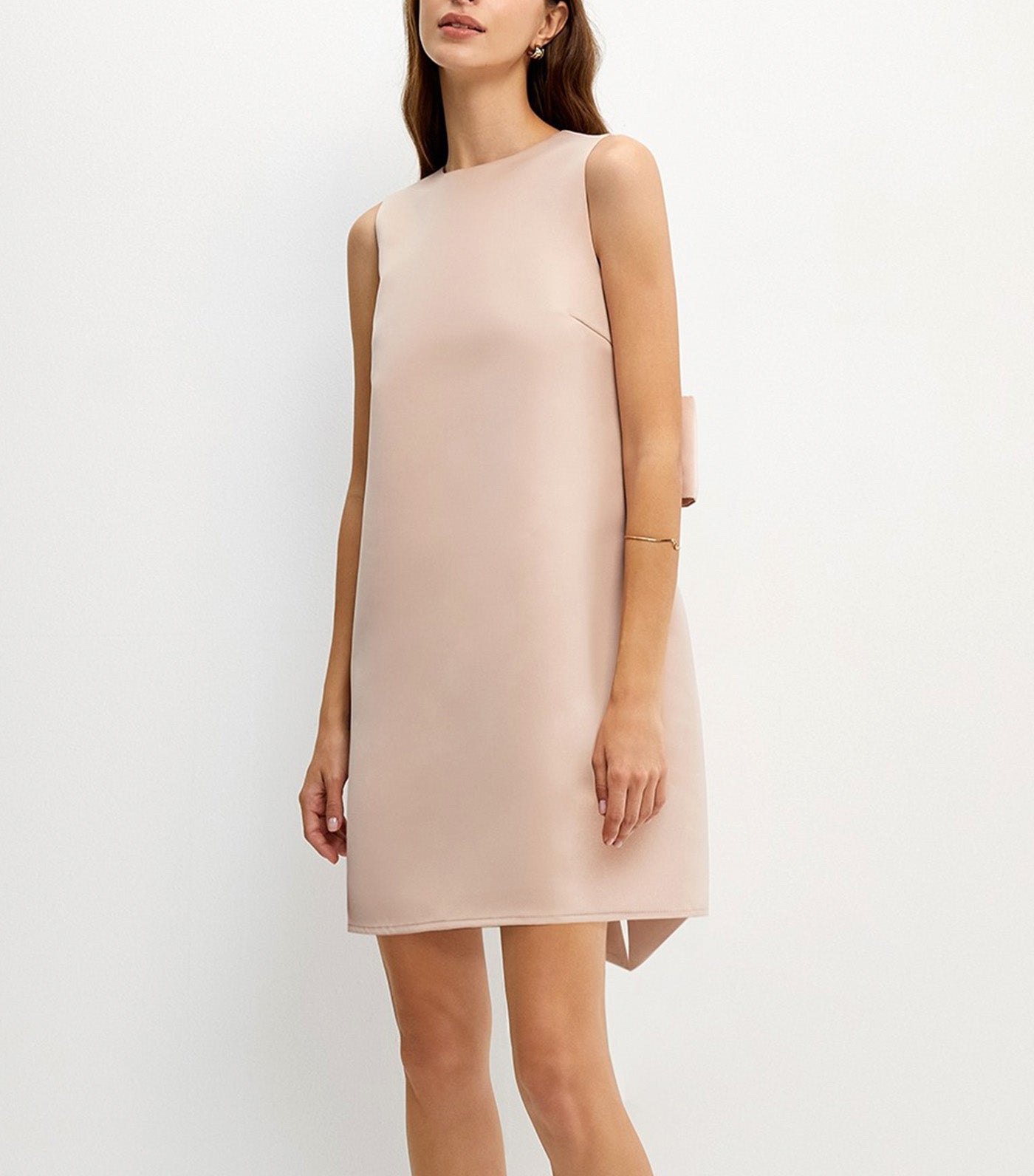 Bow Back Sleeveless Mini Dress Light Pink