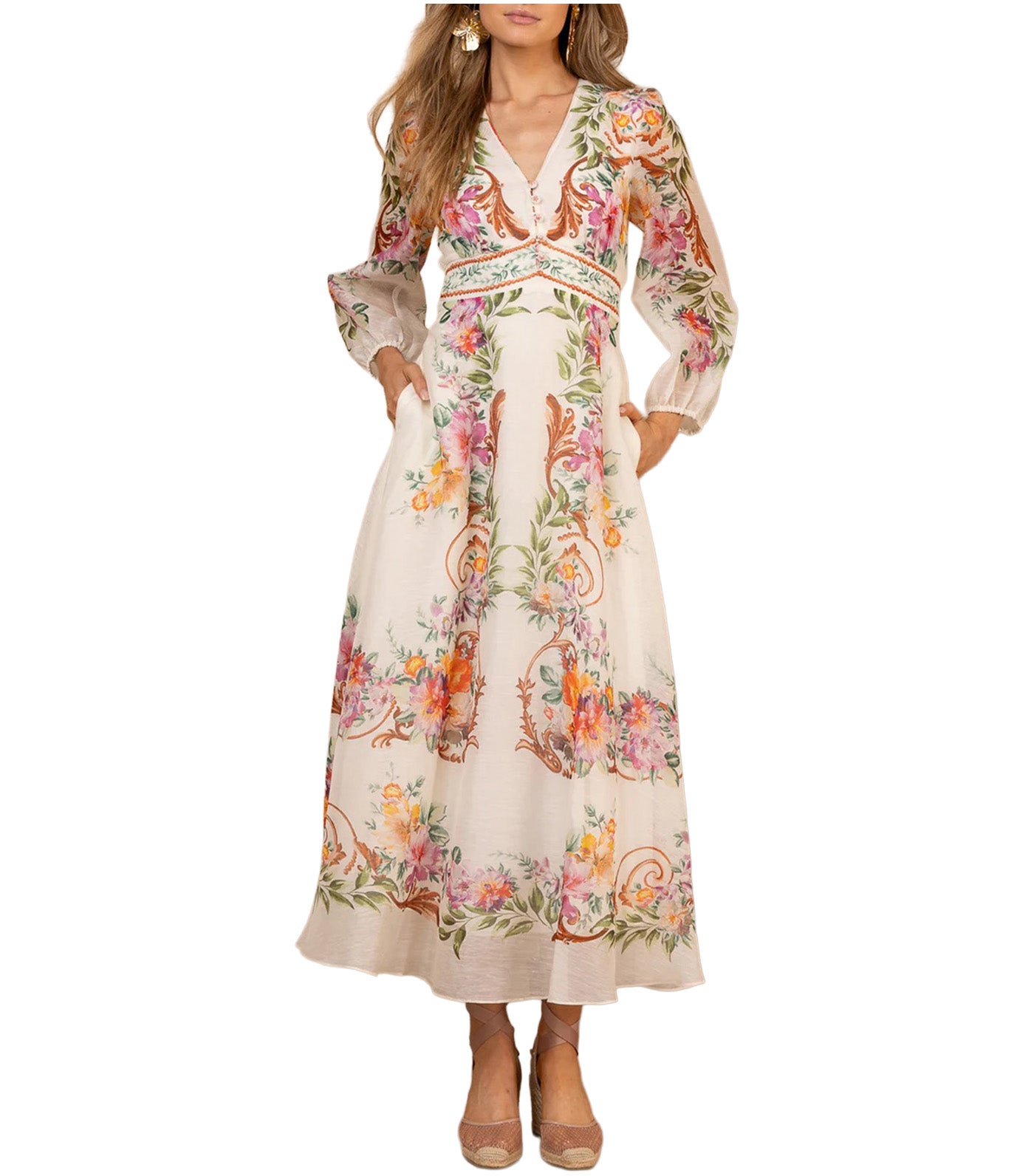 Frida Organza Maxi Dress Ivory
