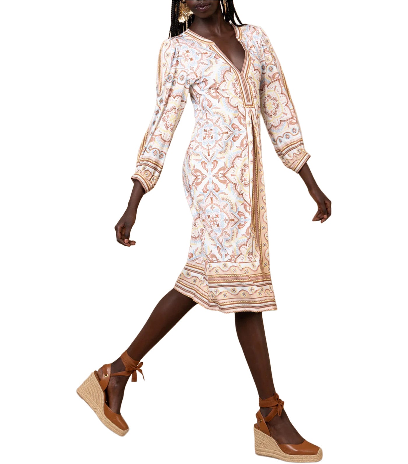 Miller Jersey Midi Dress Ivory