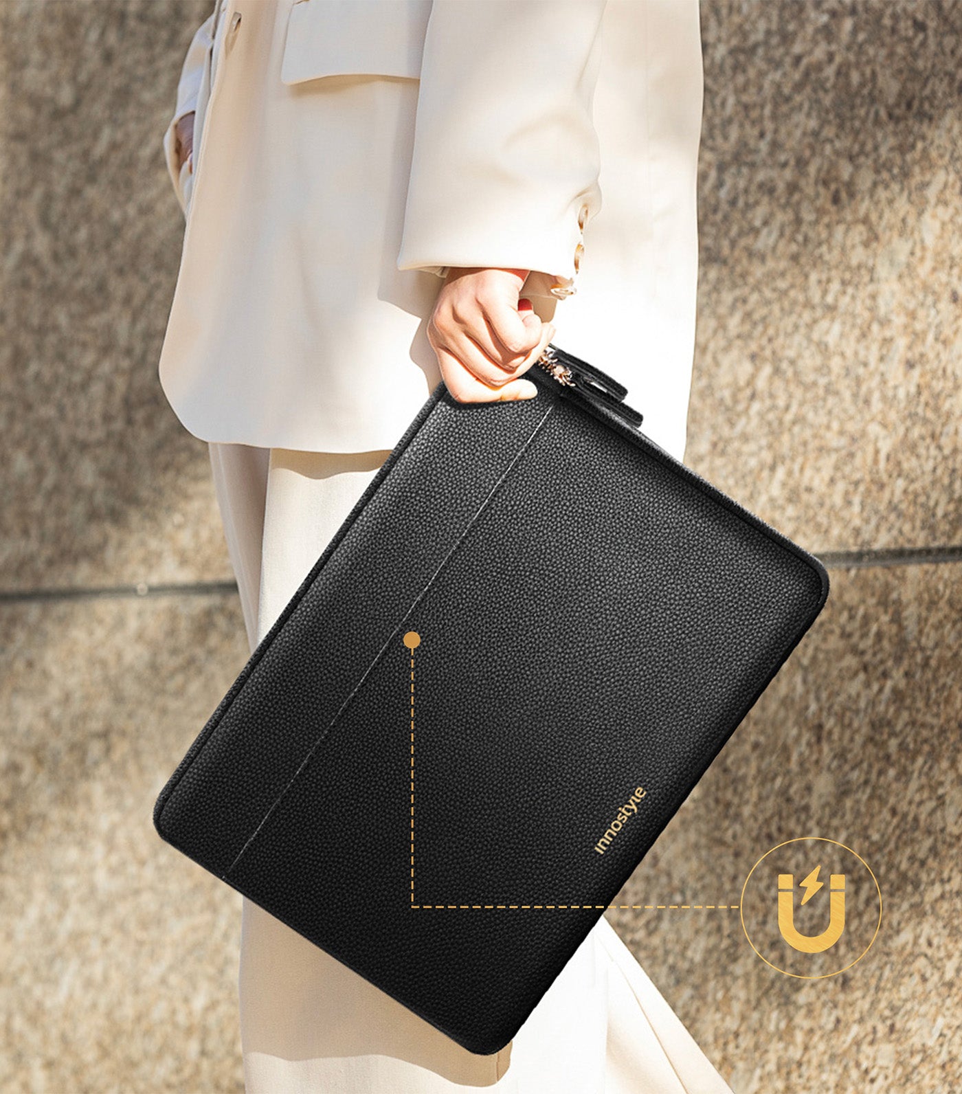 LuxLeather Laptop Sleeve Black