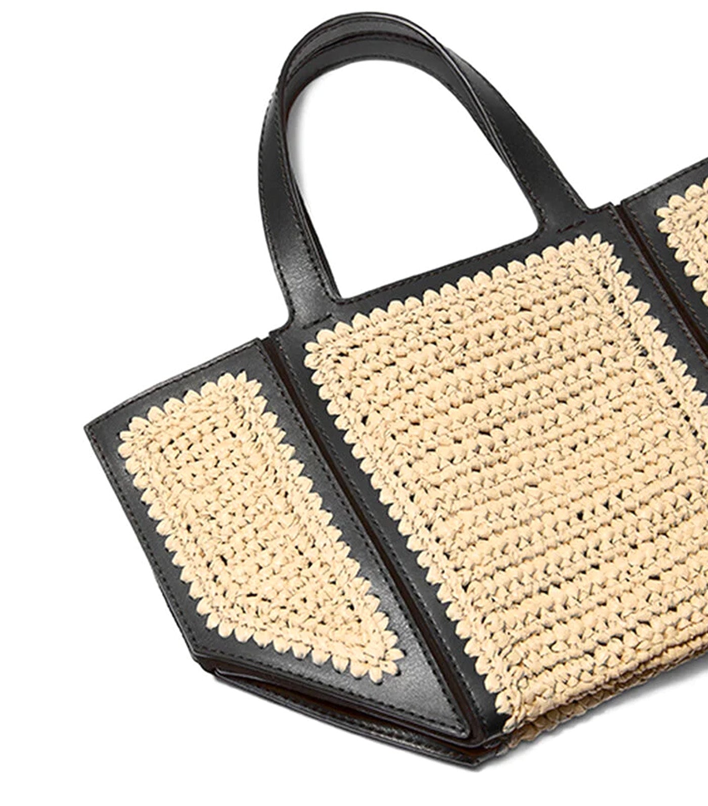 Jordi Small Hand-Crocheted and Leather Tote Bag