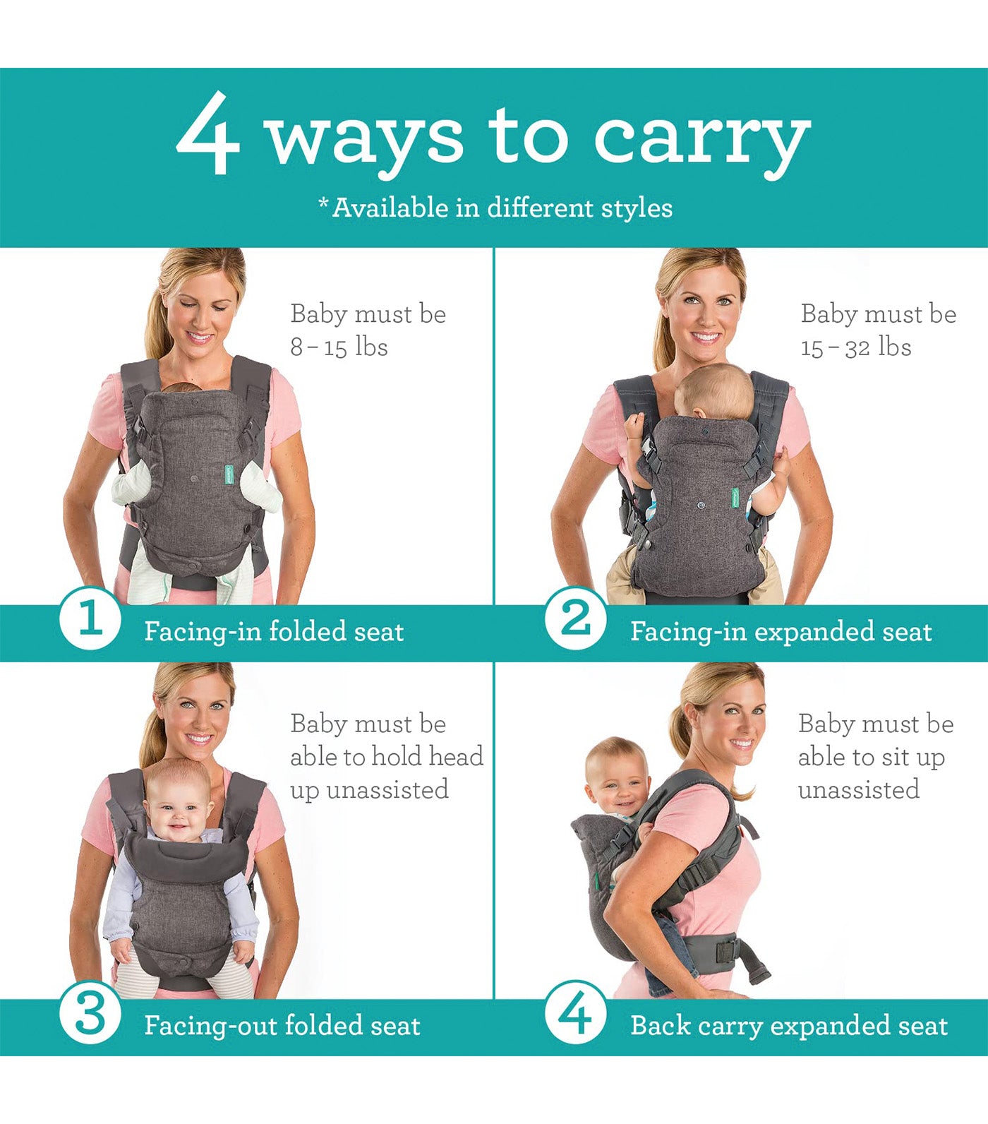 Flip 4-in-1 Convertible Carrier Rainbow