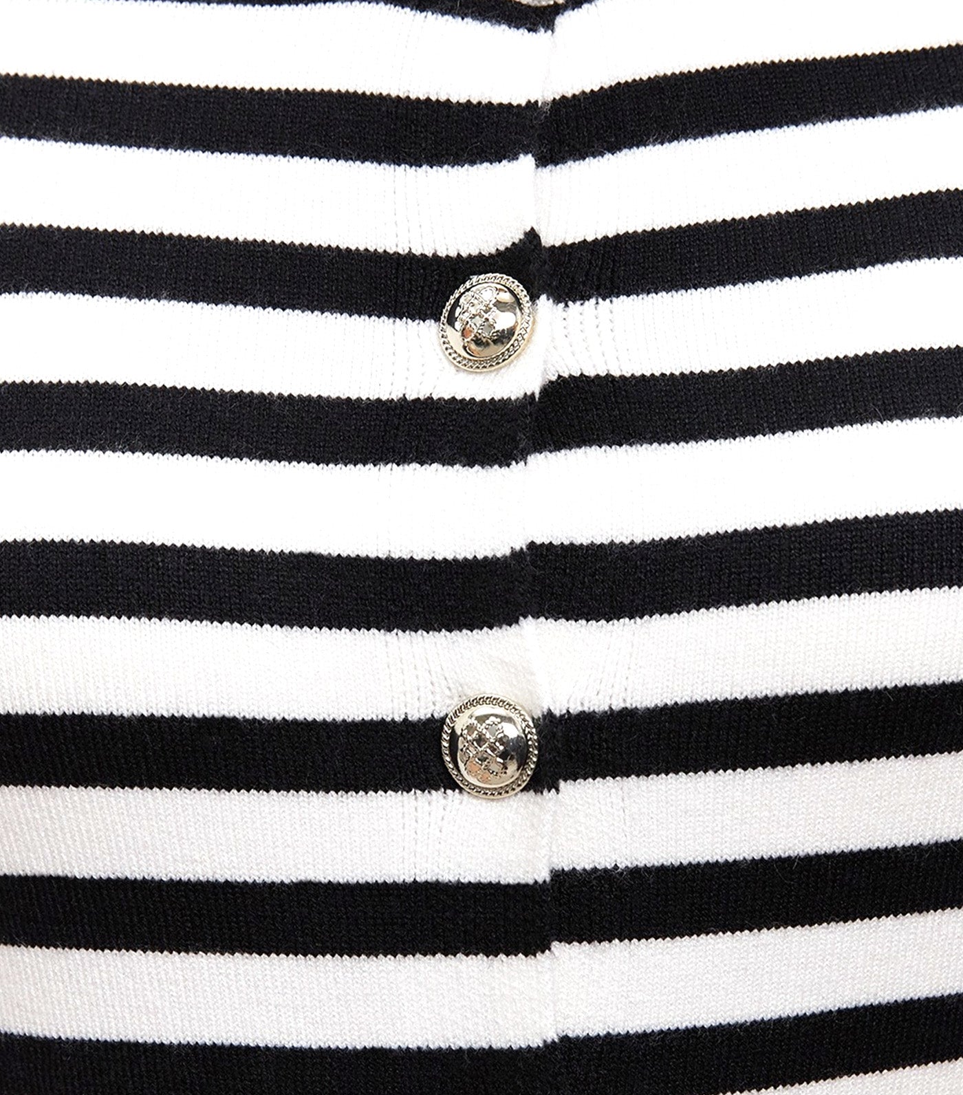 Stripe Knit Cardigan Black/White