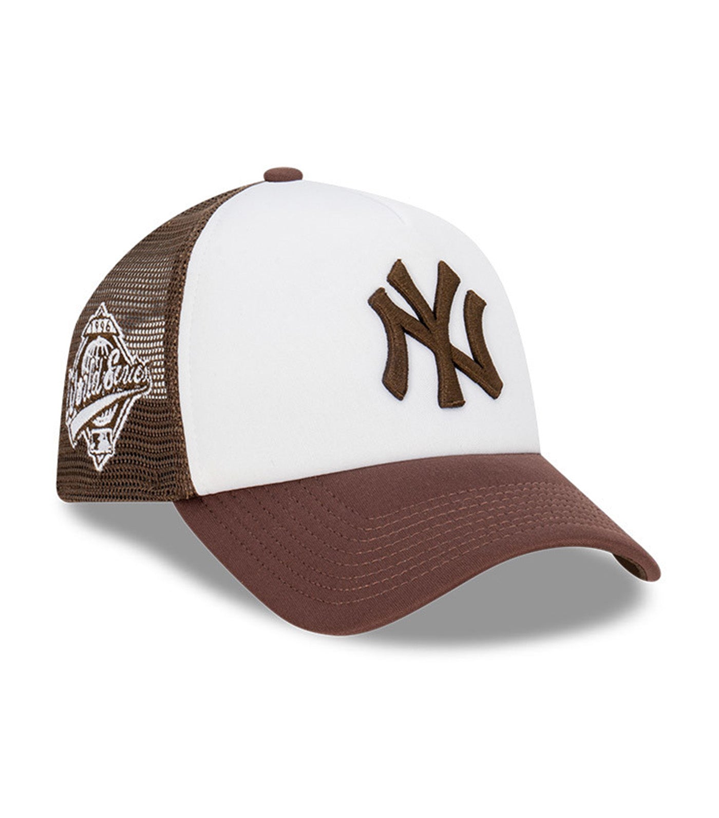 New York Yankees 9FORTY A-Frame Trucker Cap White/Walnut