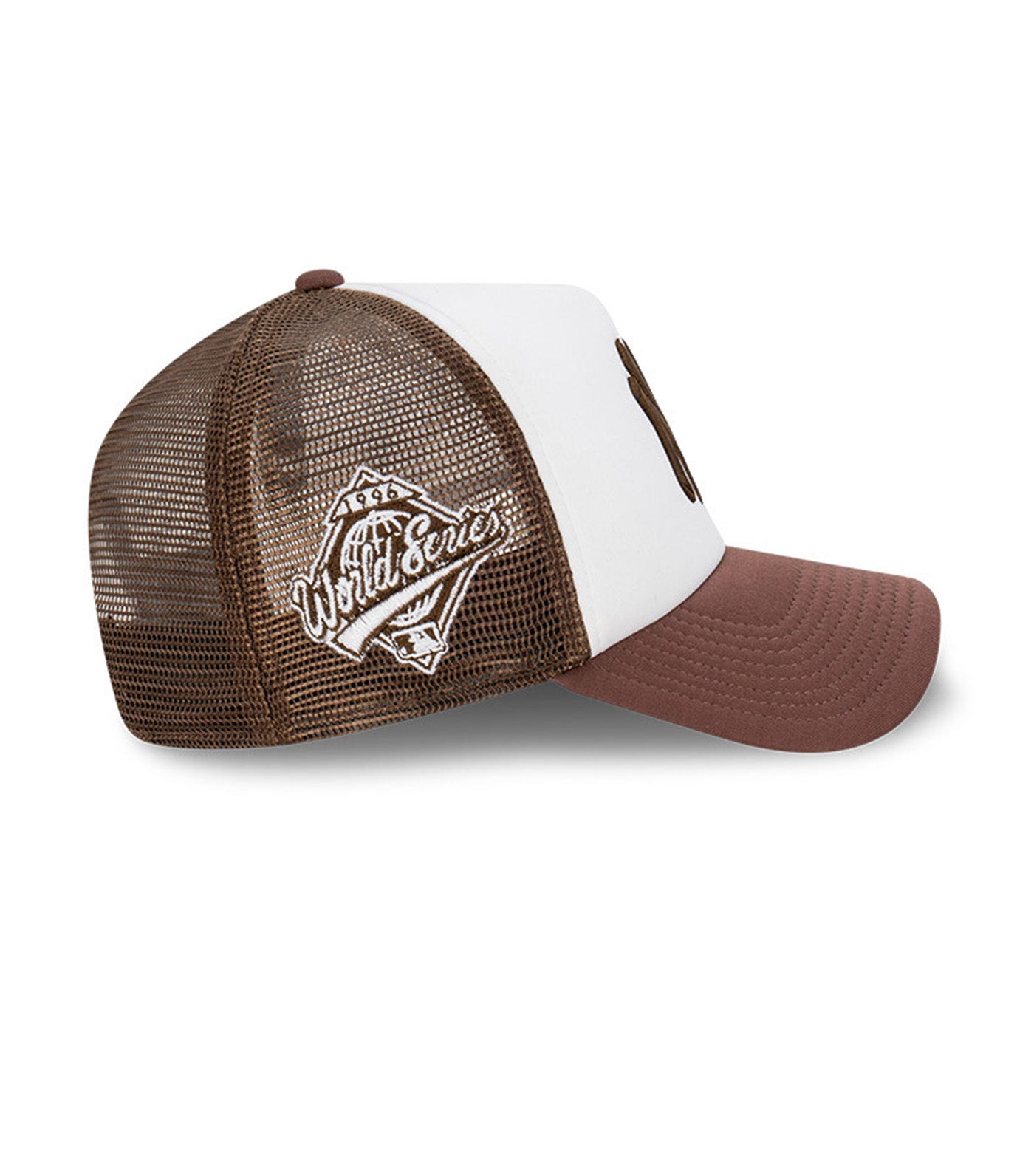 New York Yankees 9FORTY A-Frame Trucker Cap White/Walnut