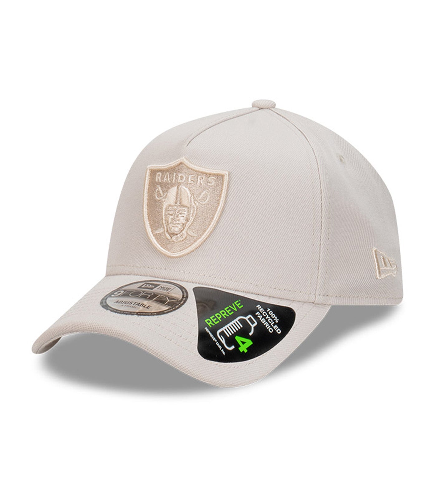 Las Vegas Raiders NFL Repreve 9FORTY A-Frame Snapback Cap Stone Ivory