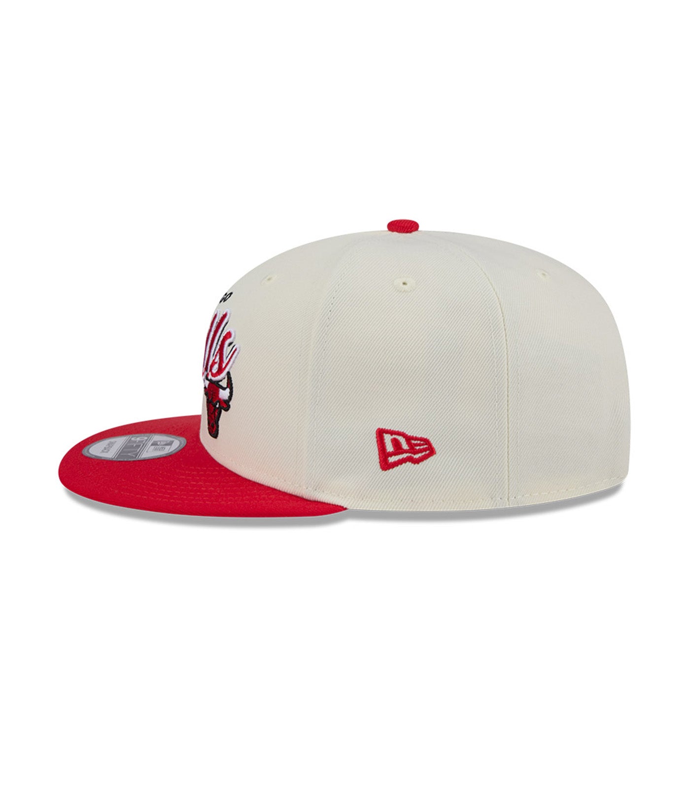 9FIFTY Chicago Bulls Script NBA Snapback Cap Chrome White