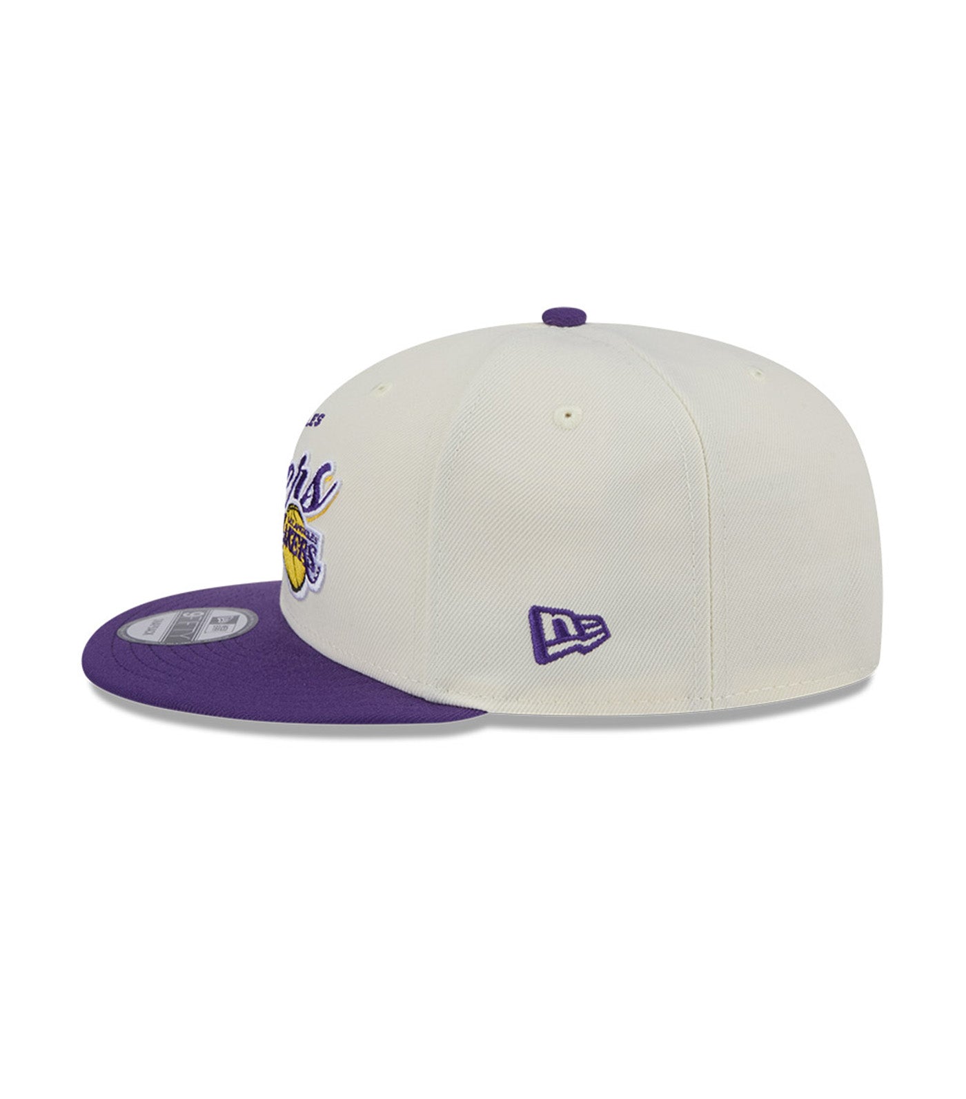 9FIFTY Los Angeles Lakers Script NBA Snapback Cap Chrome White