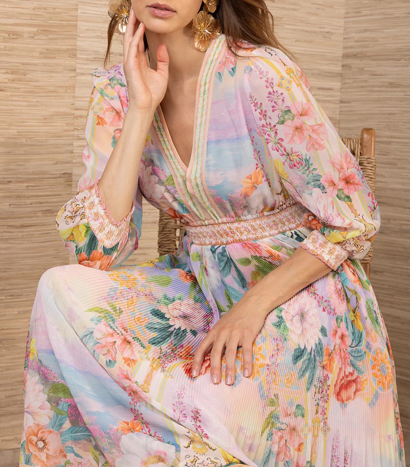 Andie Chiffon Maxi Dress Gold