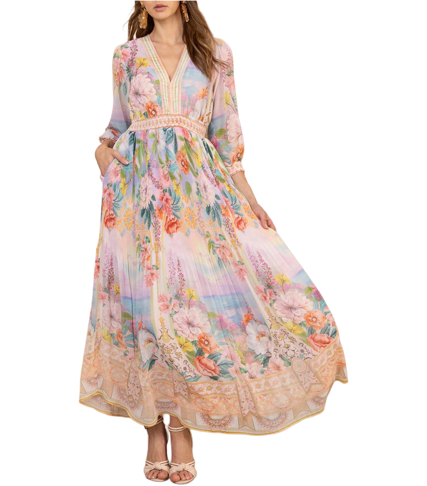 Andie Chiffon Maxi Dress Gold