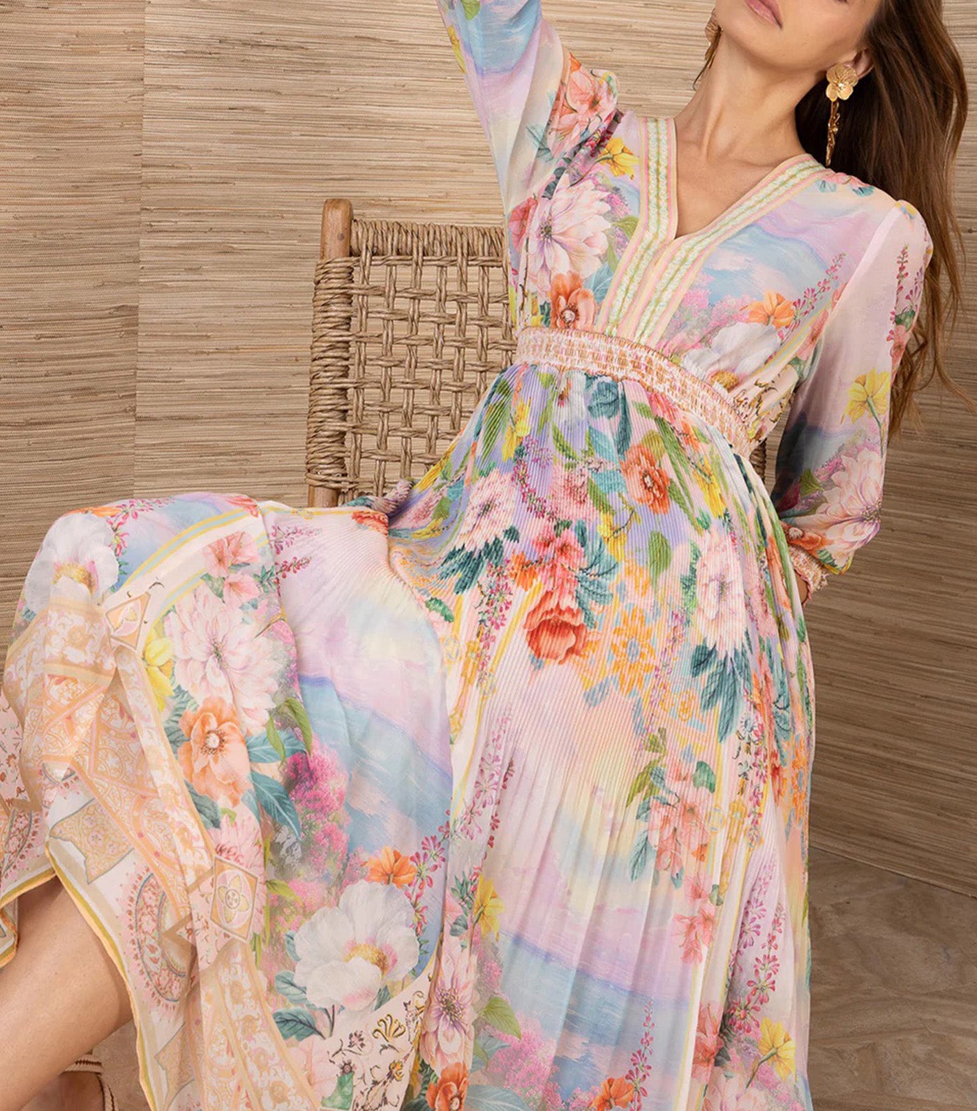 Andie Chiffon Maxi Dress Gold