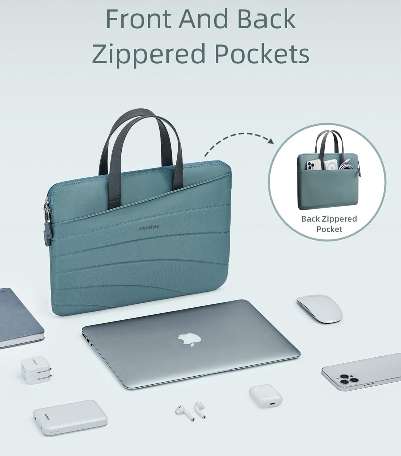 CarryLite Slim Laptop Sleeve Midnight Green