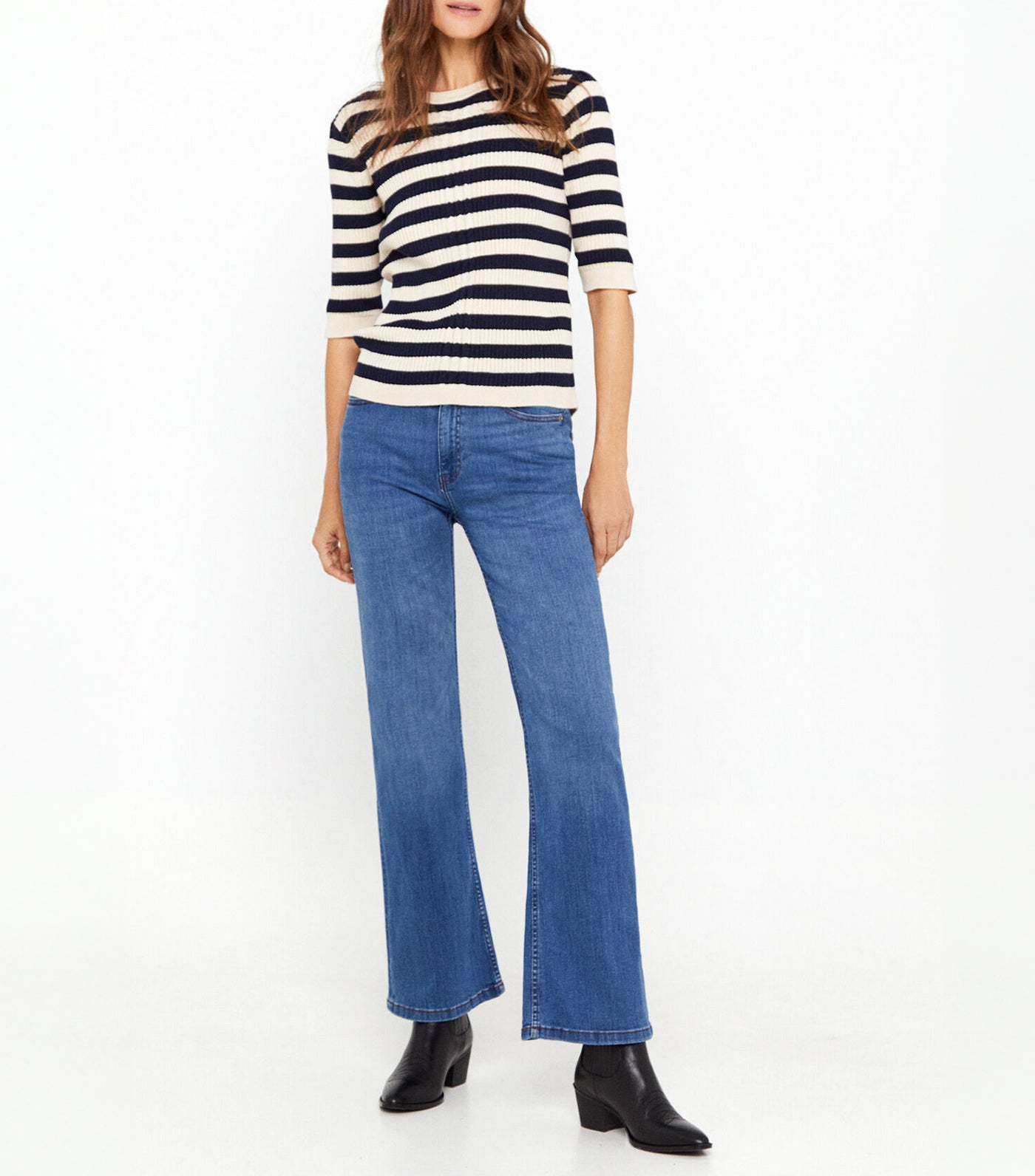 Ribbed Knit Jumper Navy