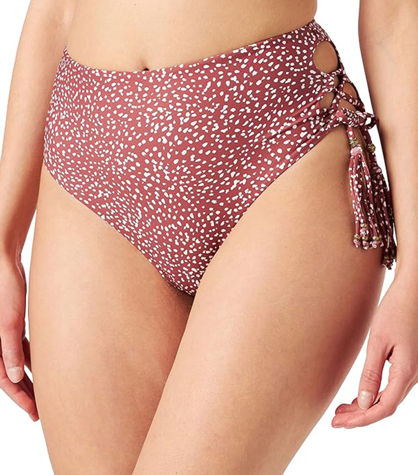 Animal Print High-Waisted Bikini Bottoms Brown