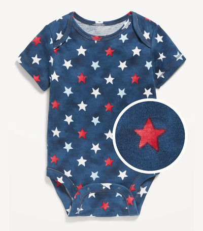 Matching Unisex Short-Sleeve Printed Bodysuit for Baby
